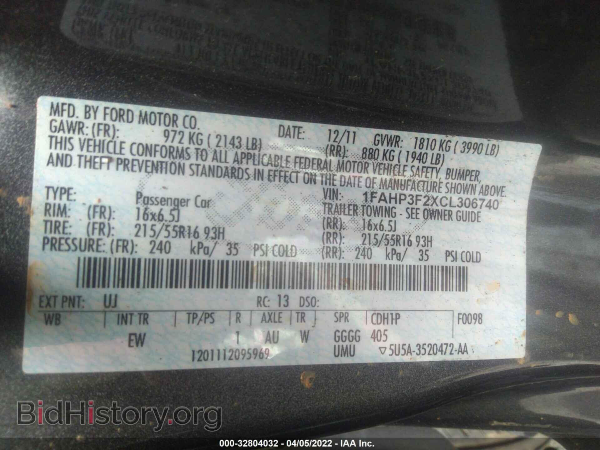 2012 FORD FOCUS - VIN: 1FAHP3F2XCL306740 - Photo 9
