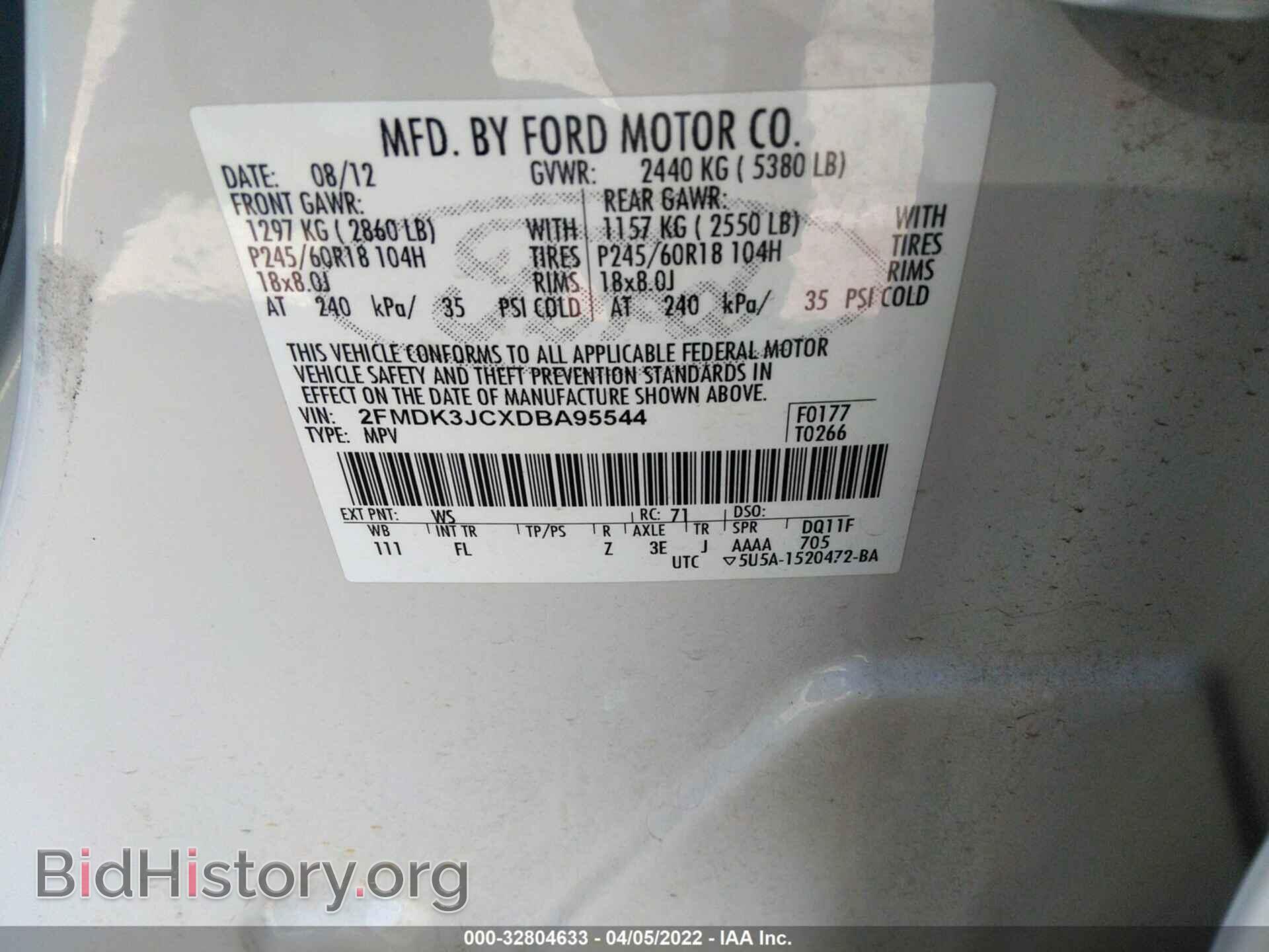2013 FORD EDGE - VIN: 2FMDK3JCXDBA95544 - Фото 9