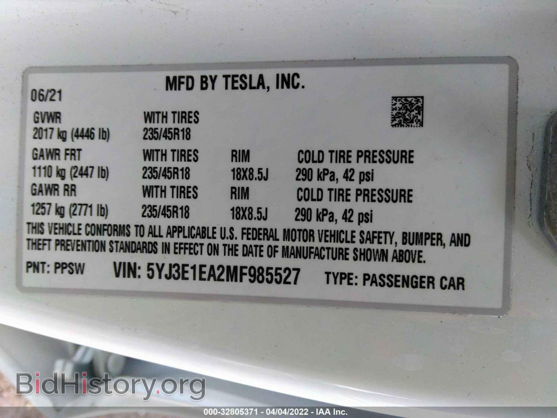 2021 TESLA MODEL 3 - VIN: 5YJ3E1EA2MF985527 - Photo 9