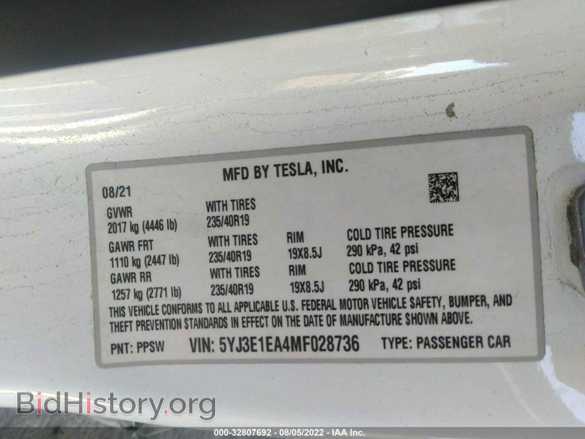 2021 TESLA MODEL 3 - VIN: 5YJ3E1EA4MF028736 - Photo 9