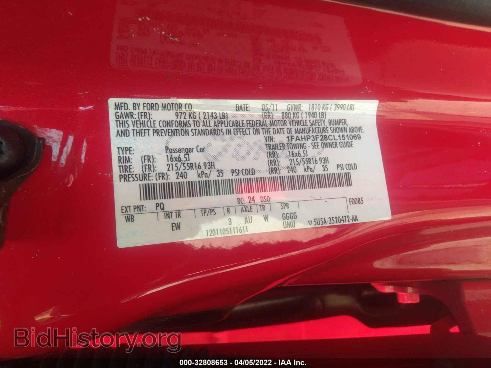 2012 FORD FOCUS - VIN: 1FAHP3F28CL151069 - Фото 9