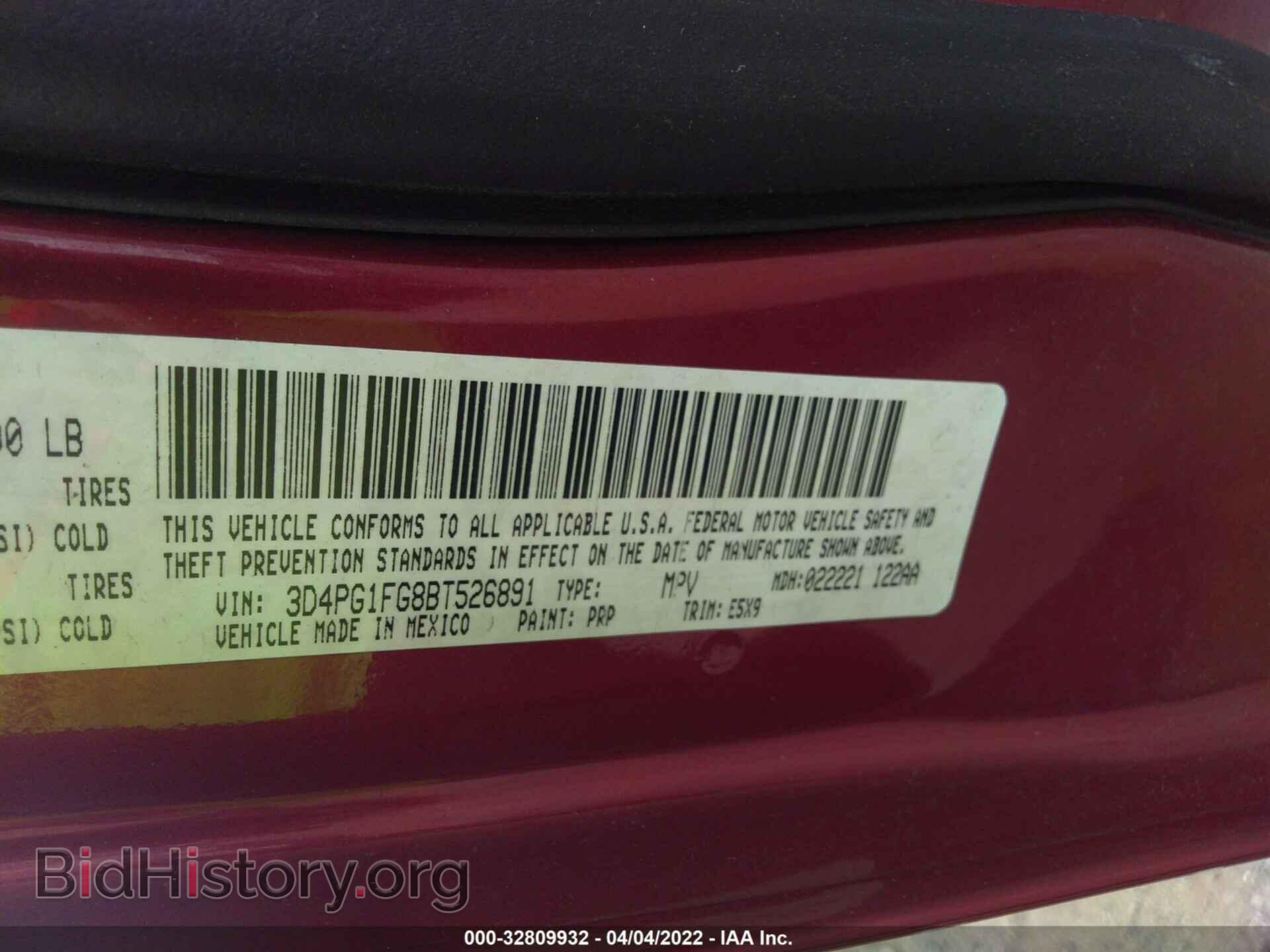 2011 DODGE JOURNEY - VIN: 3D4PG1FG8BT526891 - Фото 9