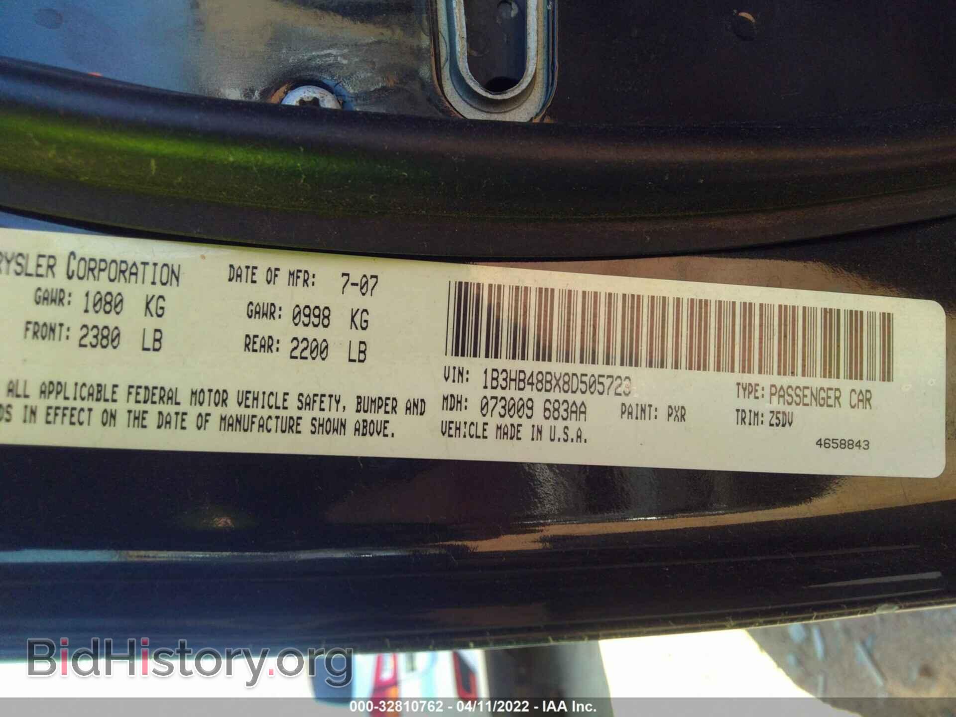 2008 DODGE CALIBER - VIN: 1B3HB48BX8D505723 - Photo 9