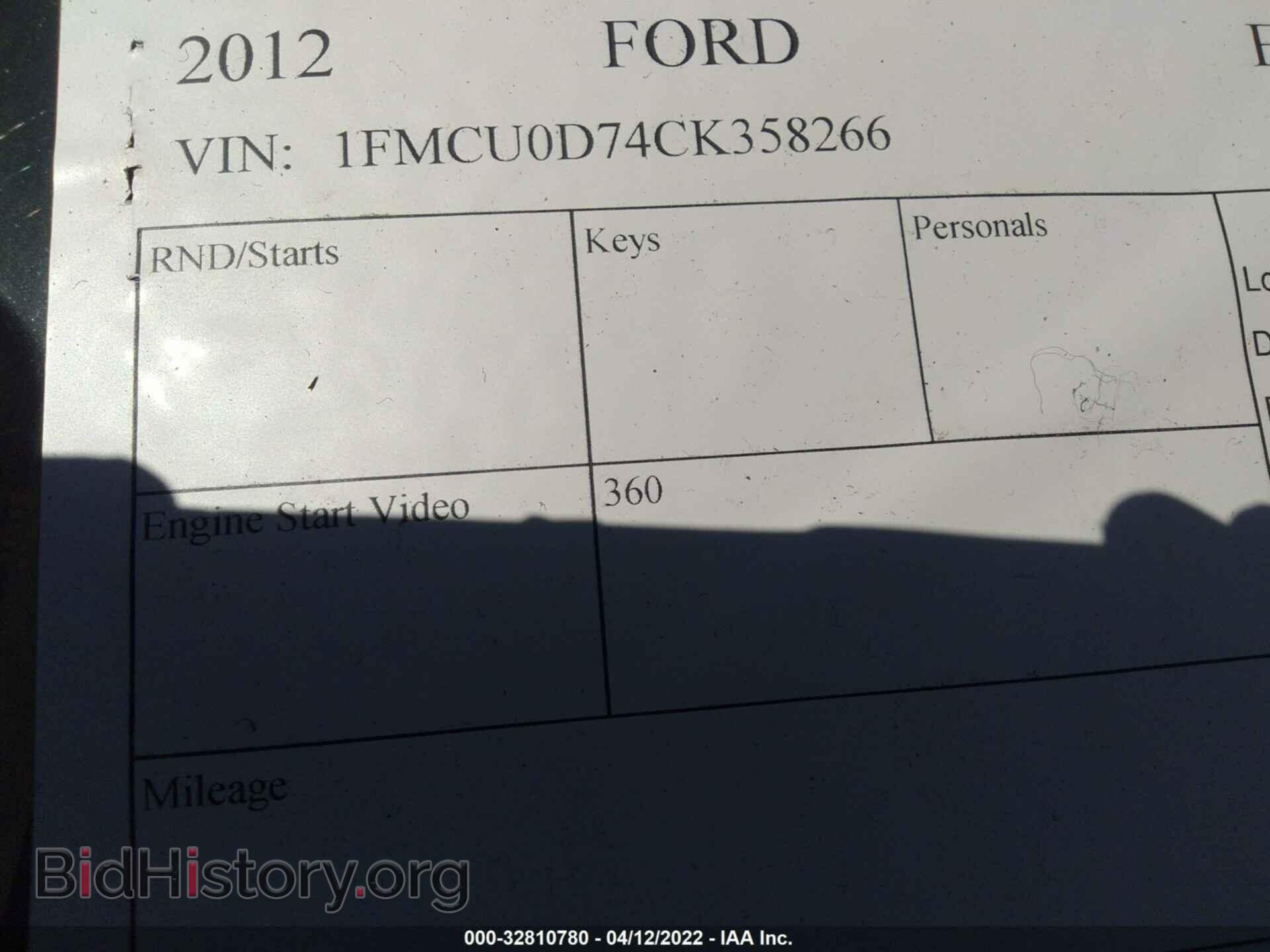 2012 FORD ESCAPE - VIN: 1FMCU4K39CKB22232 - Фото 9