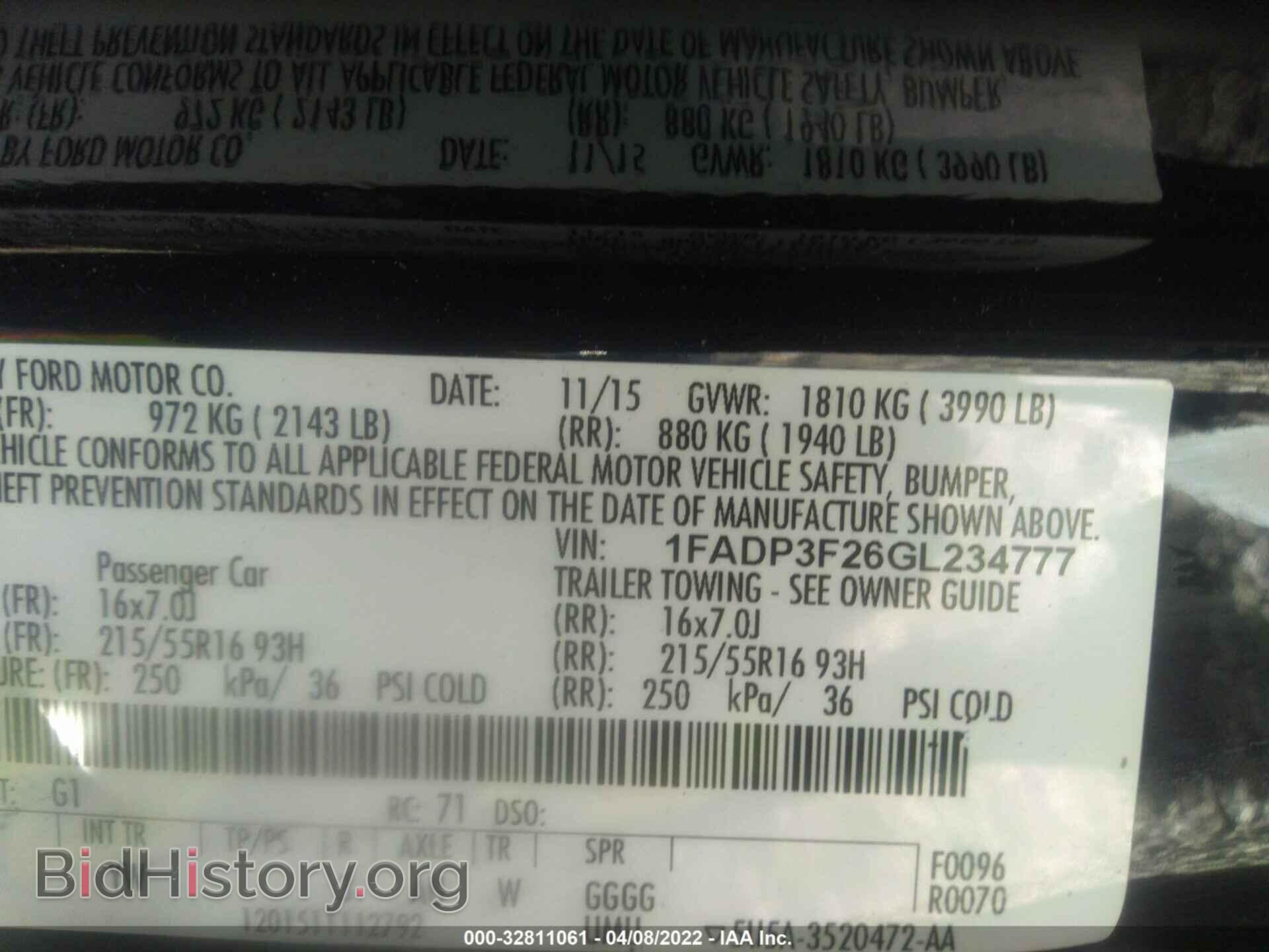 2016 FORD FOCUS - VIN: 1FADP3F26GL234777 - Фото 9