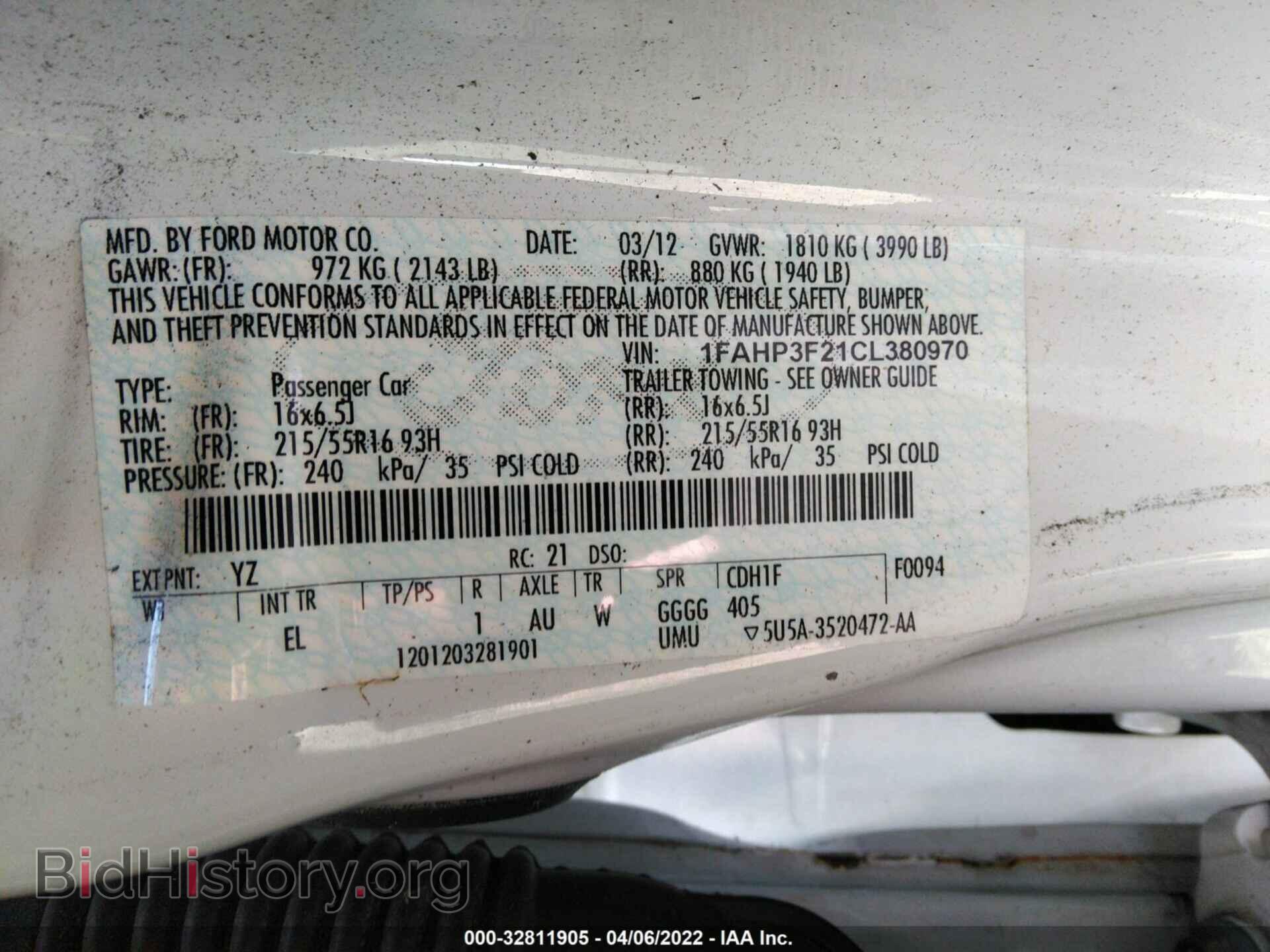 2012 FORD FOCUS - VIN: 1FAHP3F21CL380970 - Фото 9