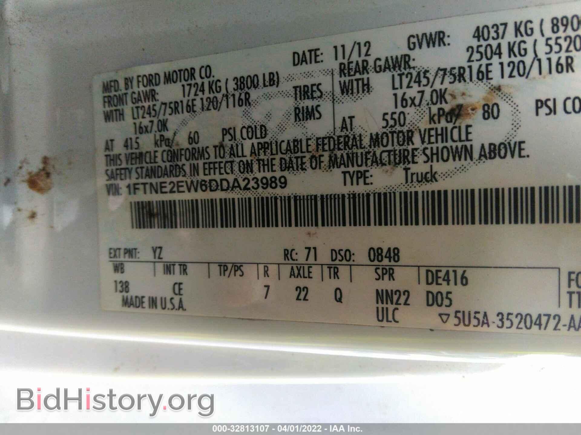 2013 FORD ECONOLINE CARGO VAN - VIN: 1FTNE2EW6DDA23989 - Фото 9