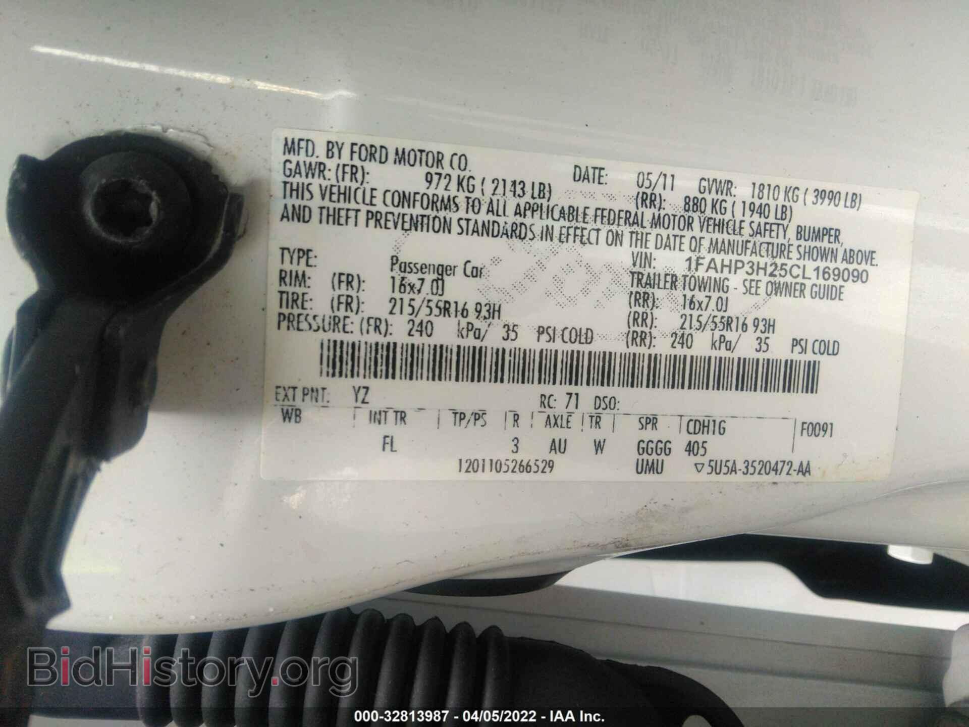 2012 FORD FOCUS - VIN: 1FAHP3H25CL169090 - Фото 9