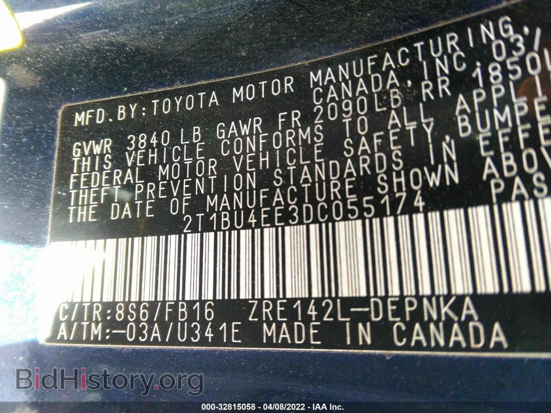 2013 TOYOTA COROLLA - VIN: 2T1BU4EE3DC055174 - Фото 9