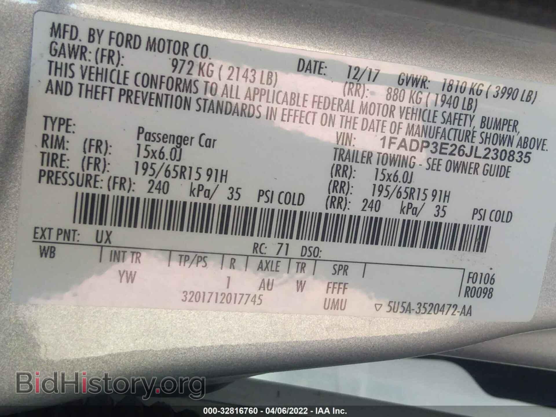 2018 FORD FOCUS - VIN: 1FADP3E26JL230835 - Фото 9