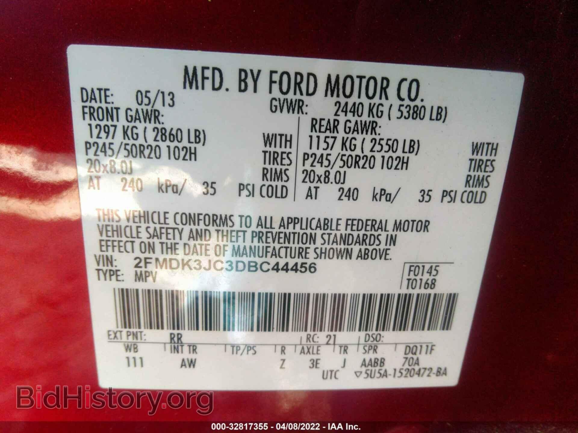 2013 FORD EDGE - VIN: 2FMDK3JC3DBC44456 - Photo 9