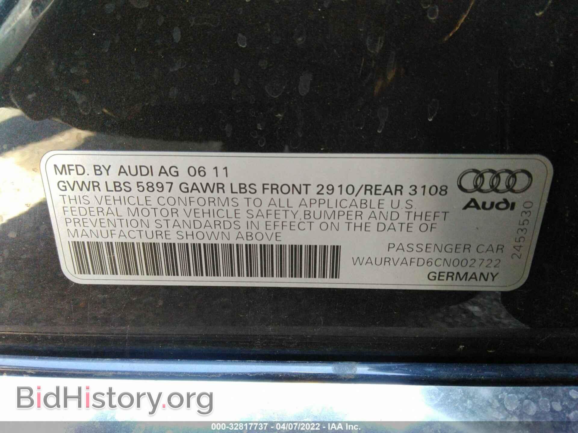 2012 AUDI A8 L - VIN: WAURVAFD6CN002722 - Photo 9