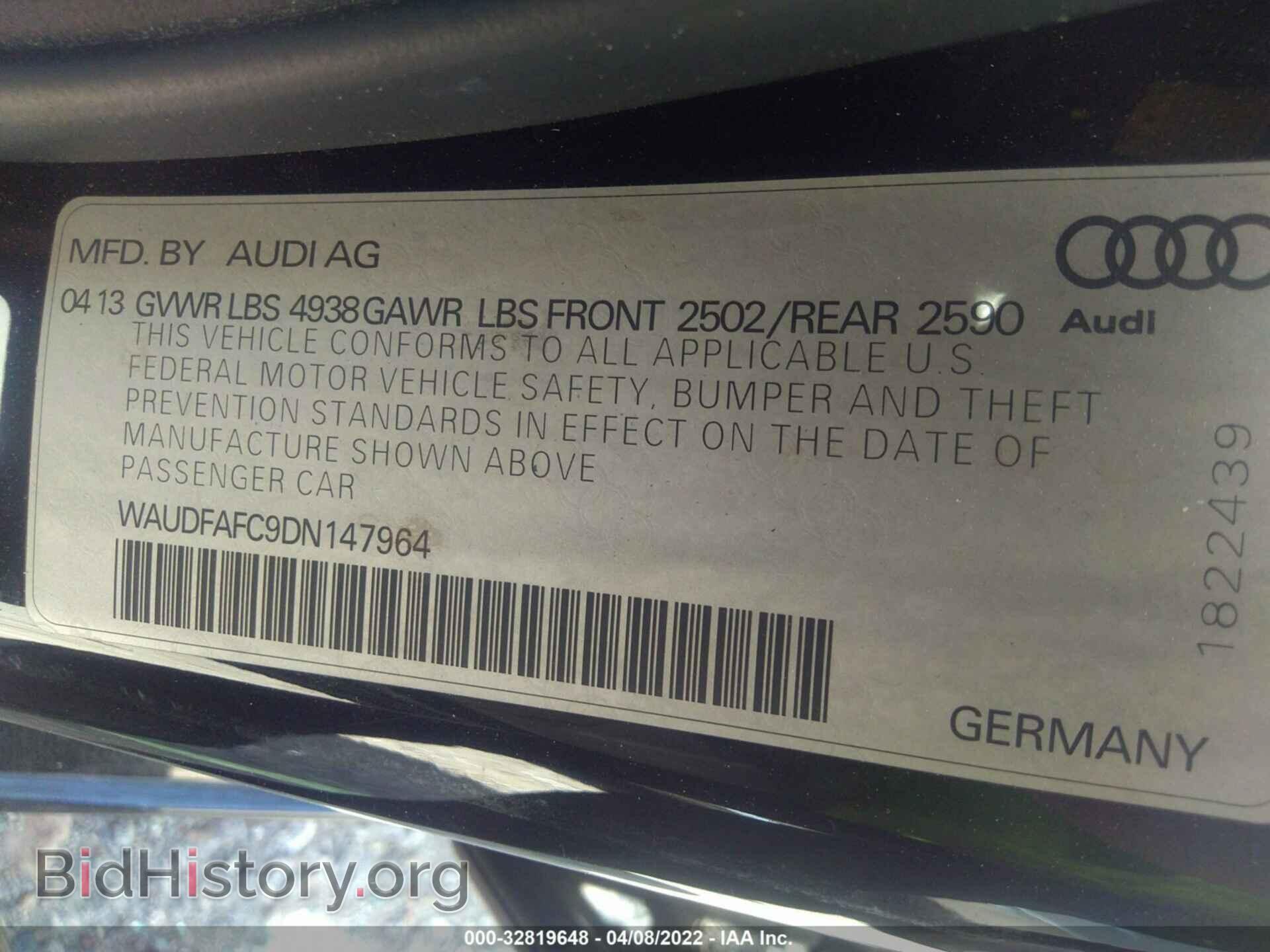2013 AUDI A6 - VIN: WAUDFAFC9DN147964 - Фото 9