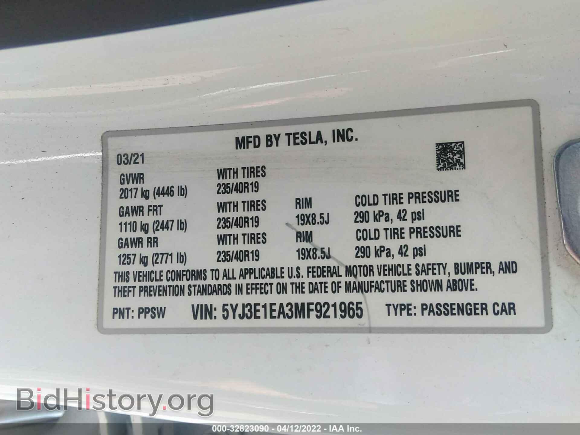 2021 TESLA MODEL 3 - VIN: 5YJ3E1EA3MF921965 - Photo 9