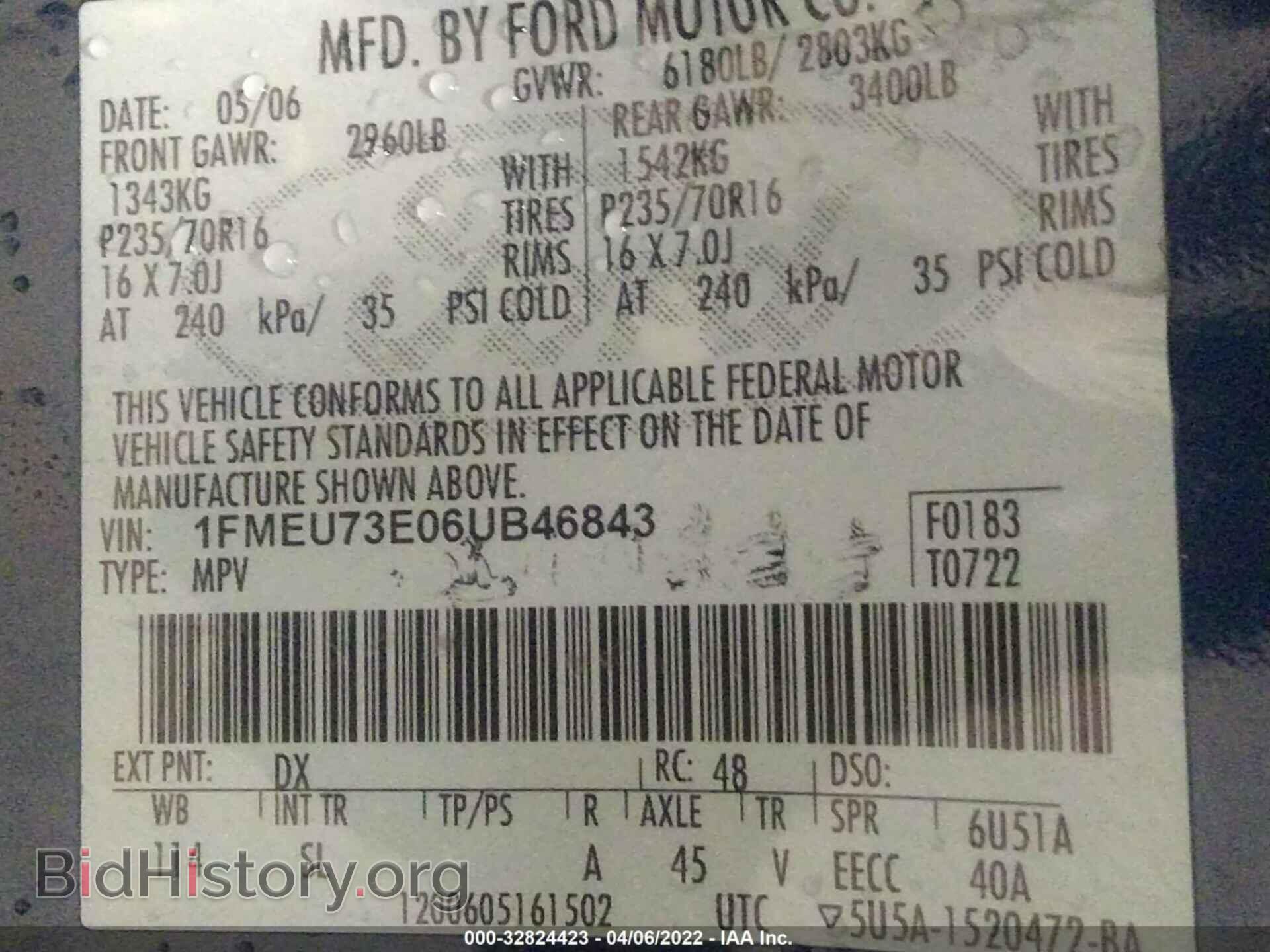 2006 FORD EXPLORER - VIN: 1FMEU73E06UB46843 - Photo 9