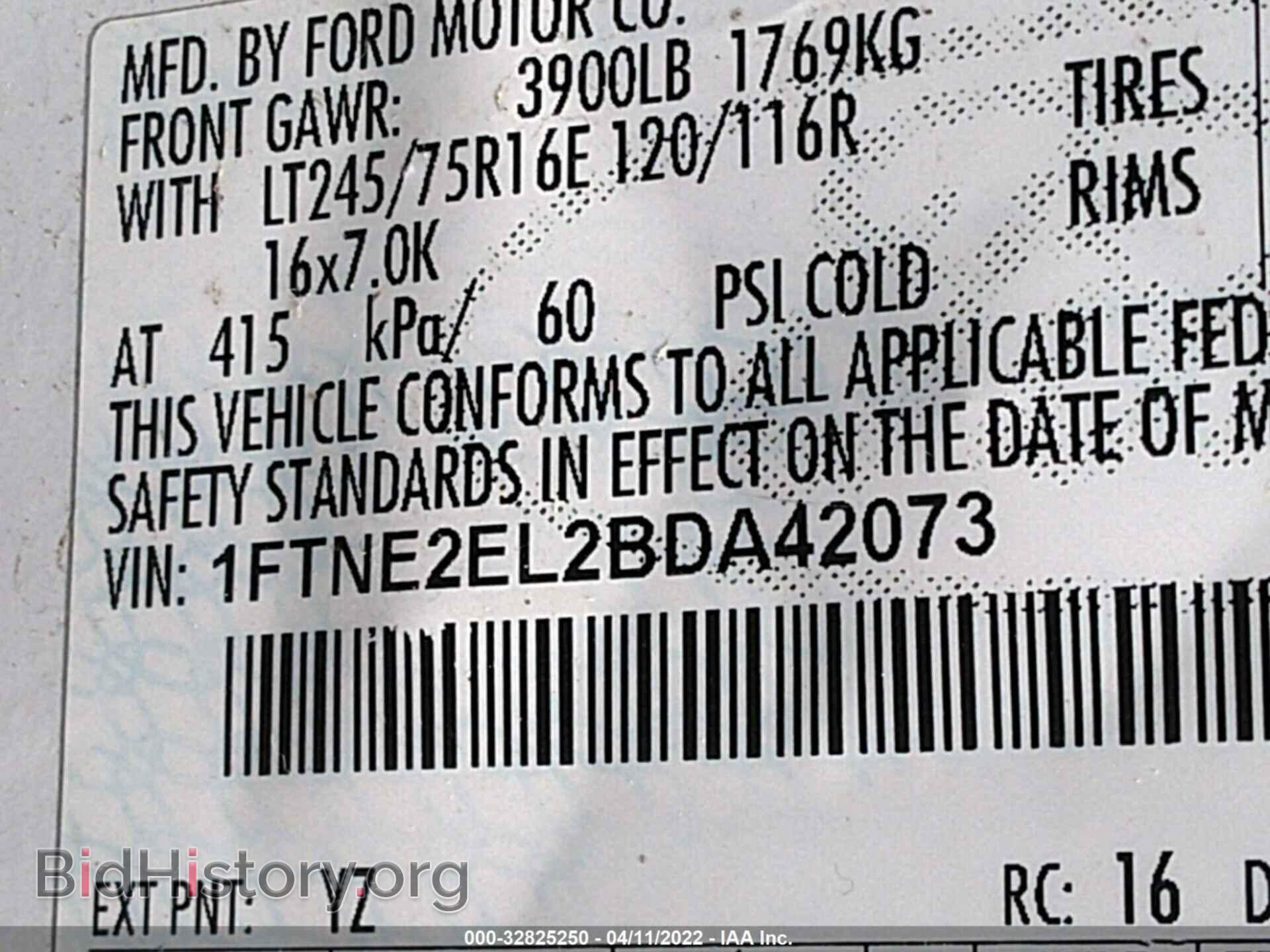 2011 FORD ECONOLINE CARGO VAN - VIN: 1FTNE2EL2BDA42073 - Фото 9