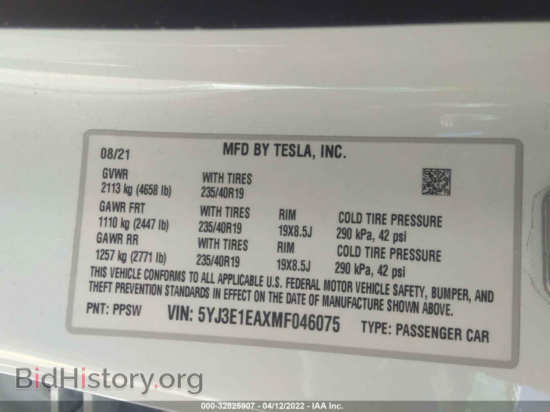 2021 TESLA MODEL 3 - VIN: 5YJ3E1EAXMF046075 - Photo 9