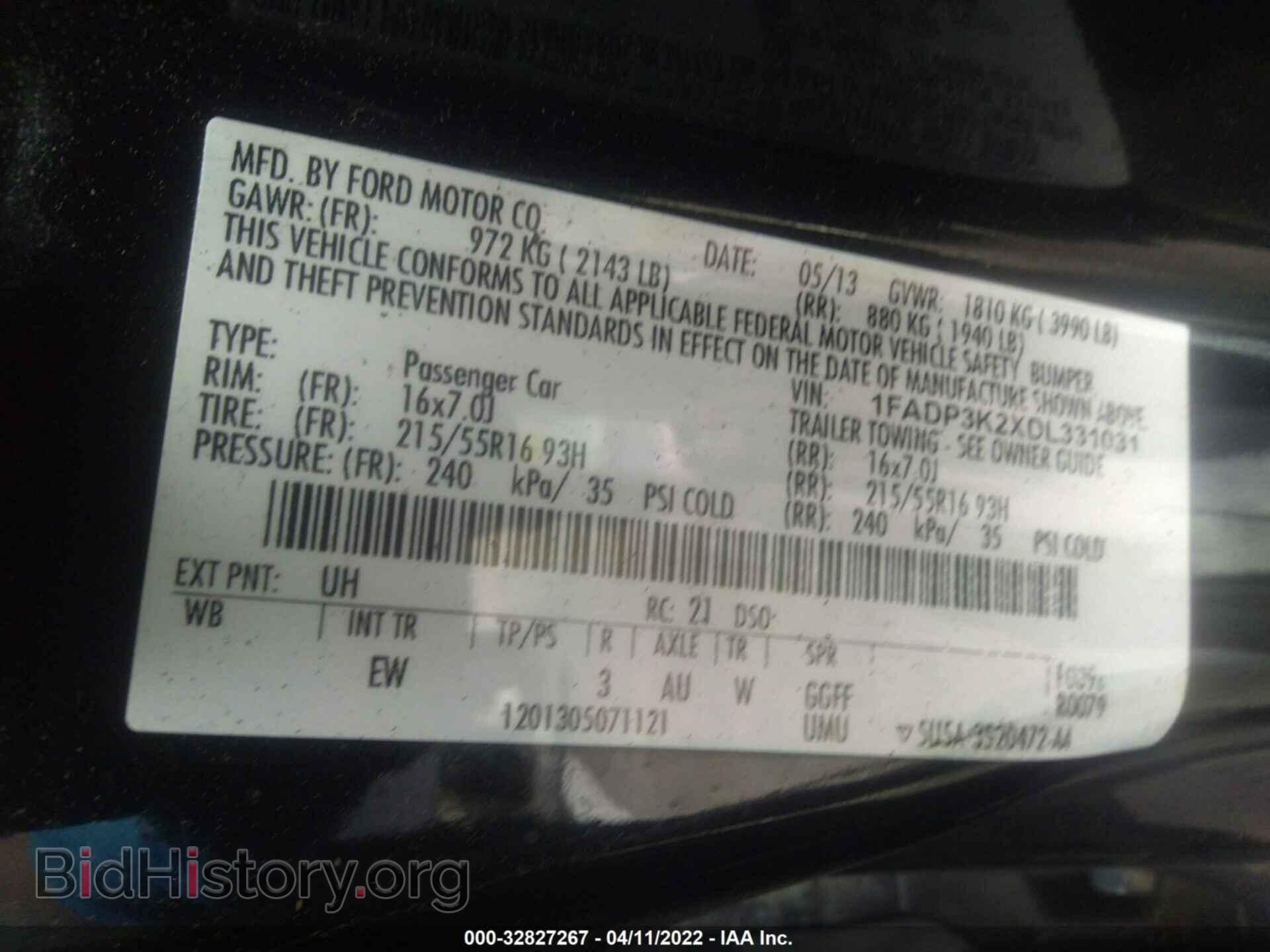 2013 FORD FOCUS - VIN: 1FADP3K2XDL331031 - Фото 9