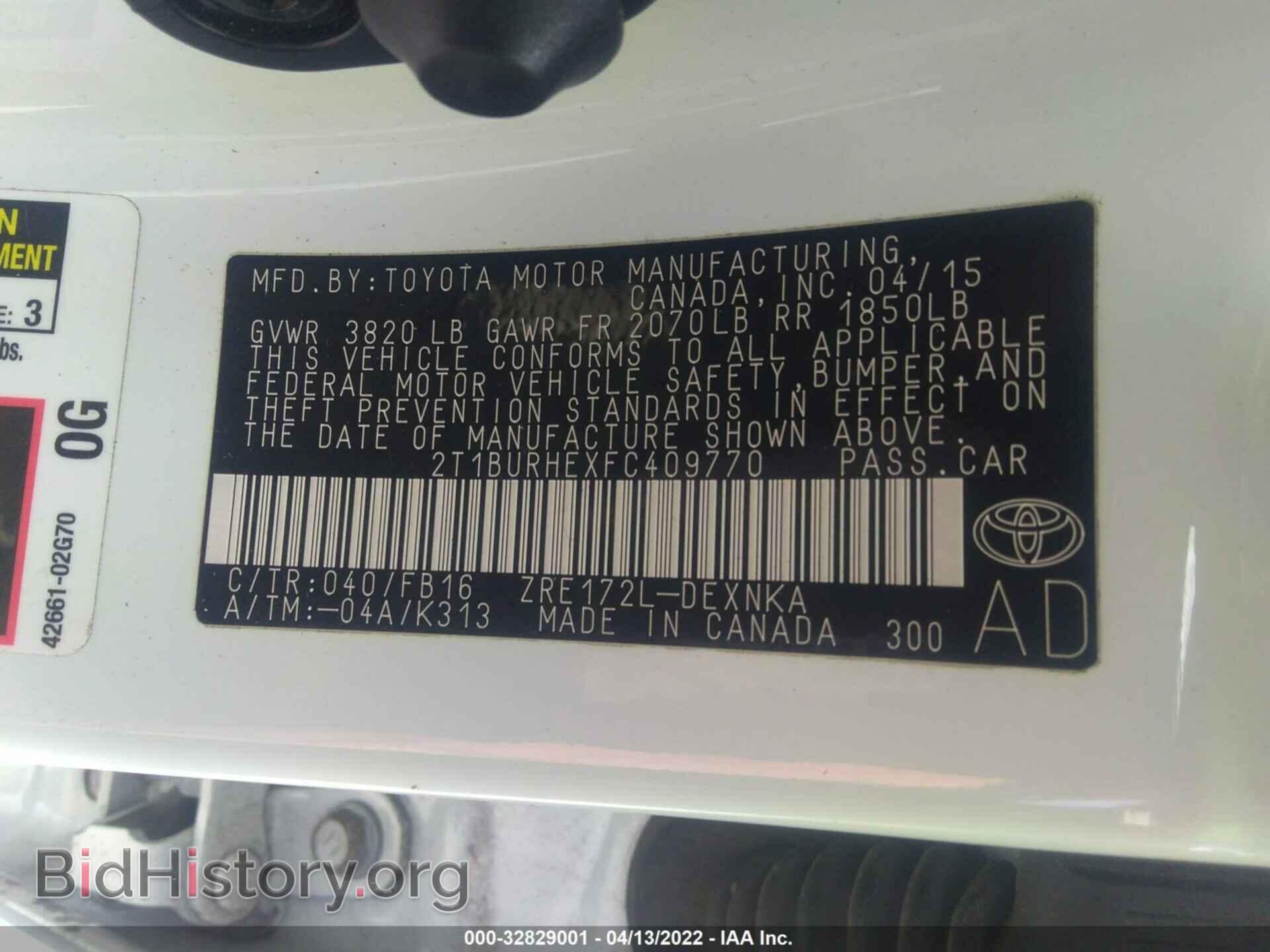2015 TOYOTA COROLLA - VIN: 2T1BURHEXFC409770 - Photo 9