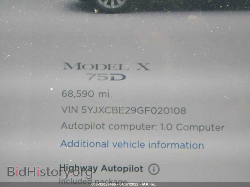 2016 Tesla MODEL X (VIN 5YJXCBE29GF020108) — photo 7 of 12