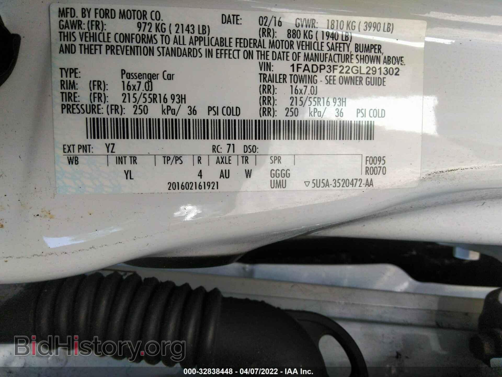 2016 FORD FOCUS - VIN: 1FADP3F22GL291302 - Фото 9