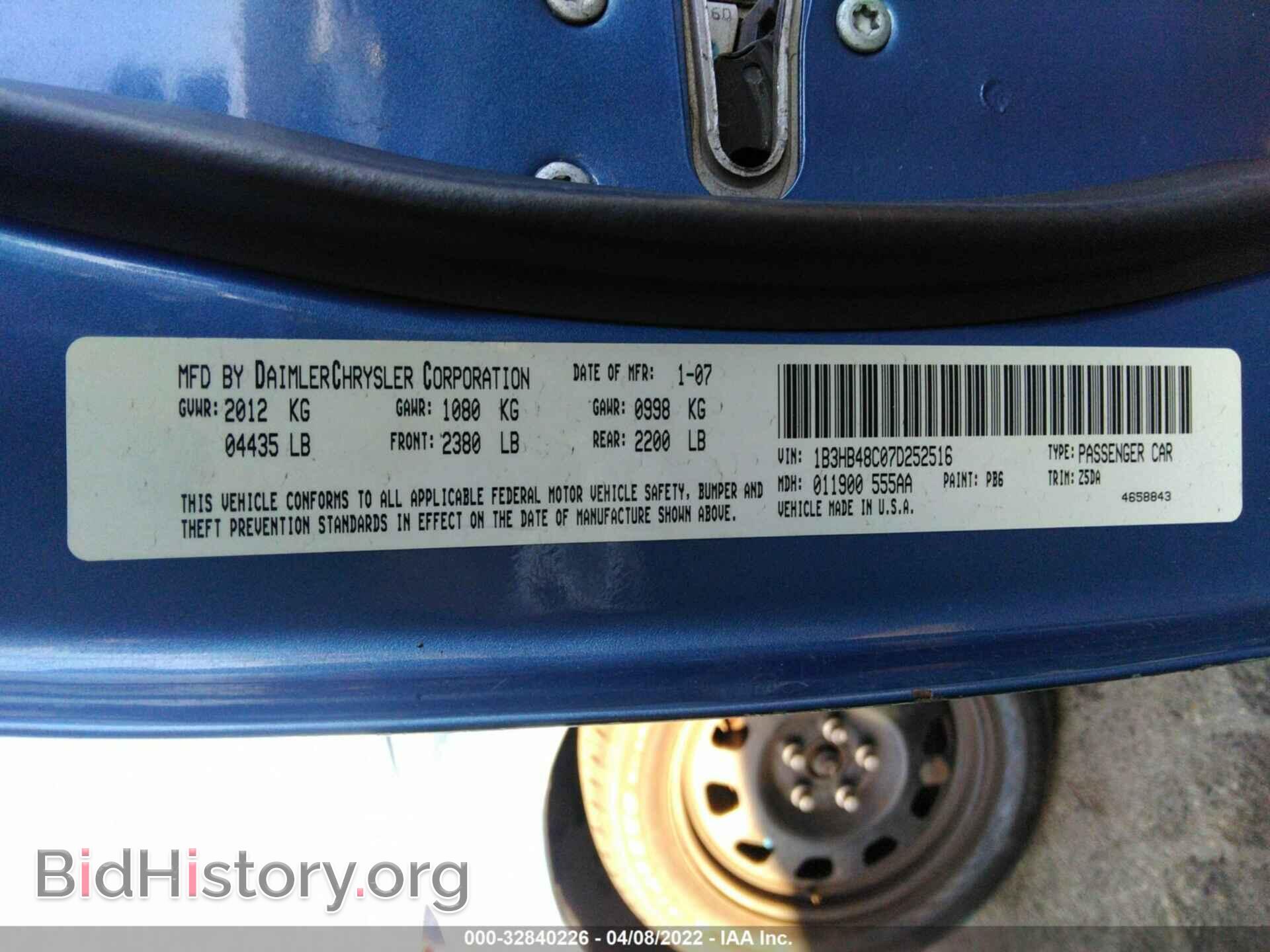 2007 DODGE CALIBER - VIN: 1B3HB48C07D252516 - Photo 9