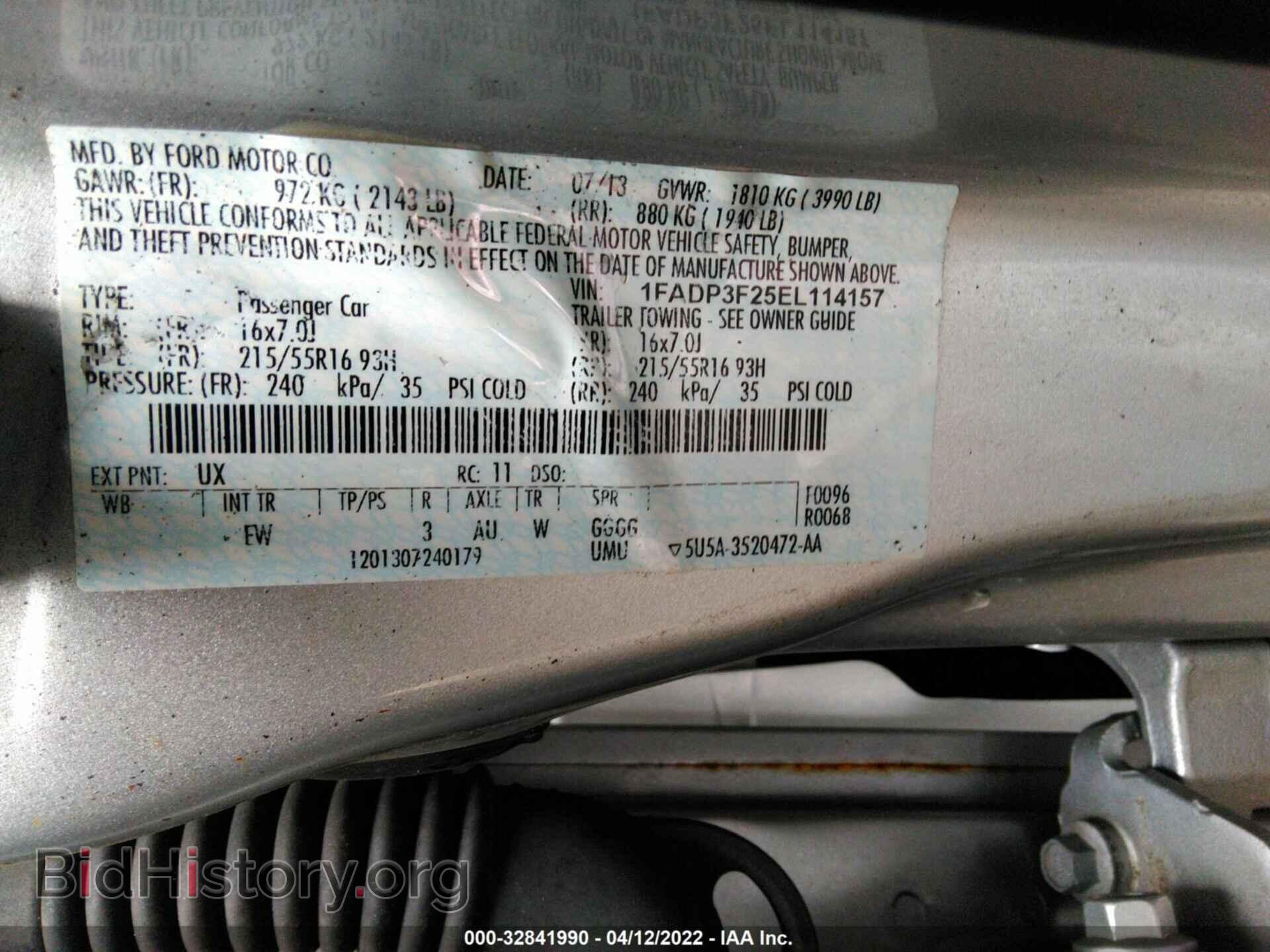 2014 FORD FOCUS - VIN: 1FADP3F25EL114157 - Фото 9