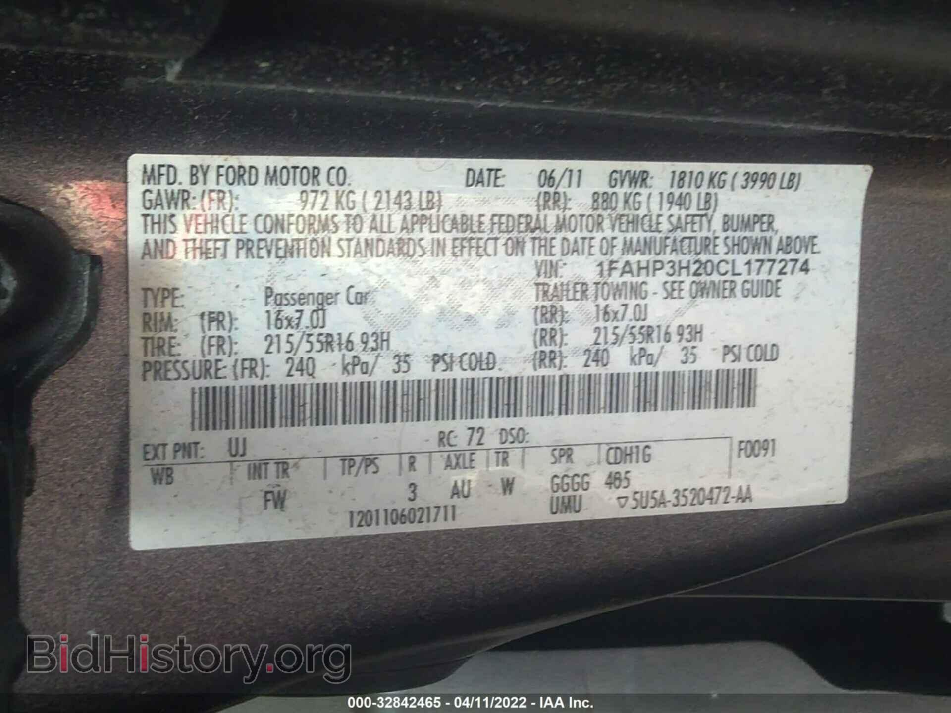 2012 FORD FOCUS - VIN: 1FAHP3H20CL177274 - Фото 9