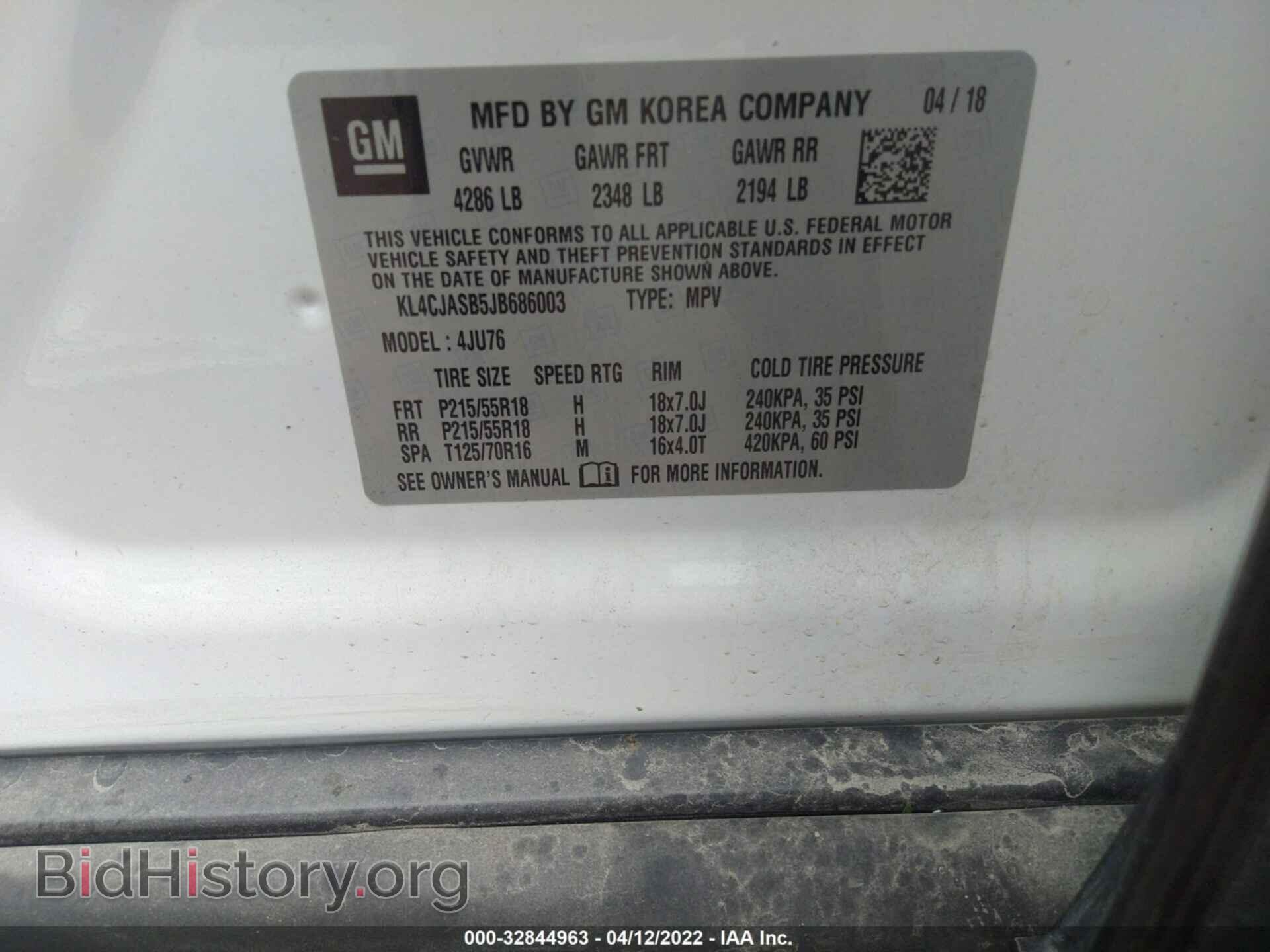 2018 BUICK ENCORE - VIN: KL4CJASB5JB686003 - Photo 9