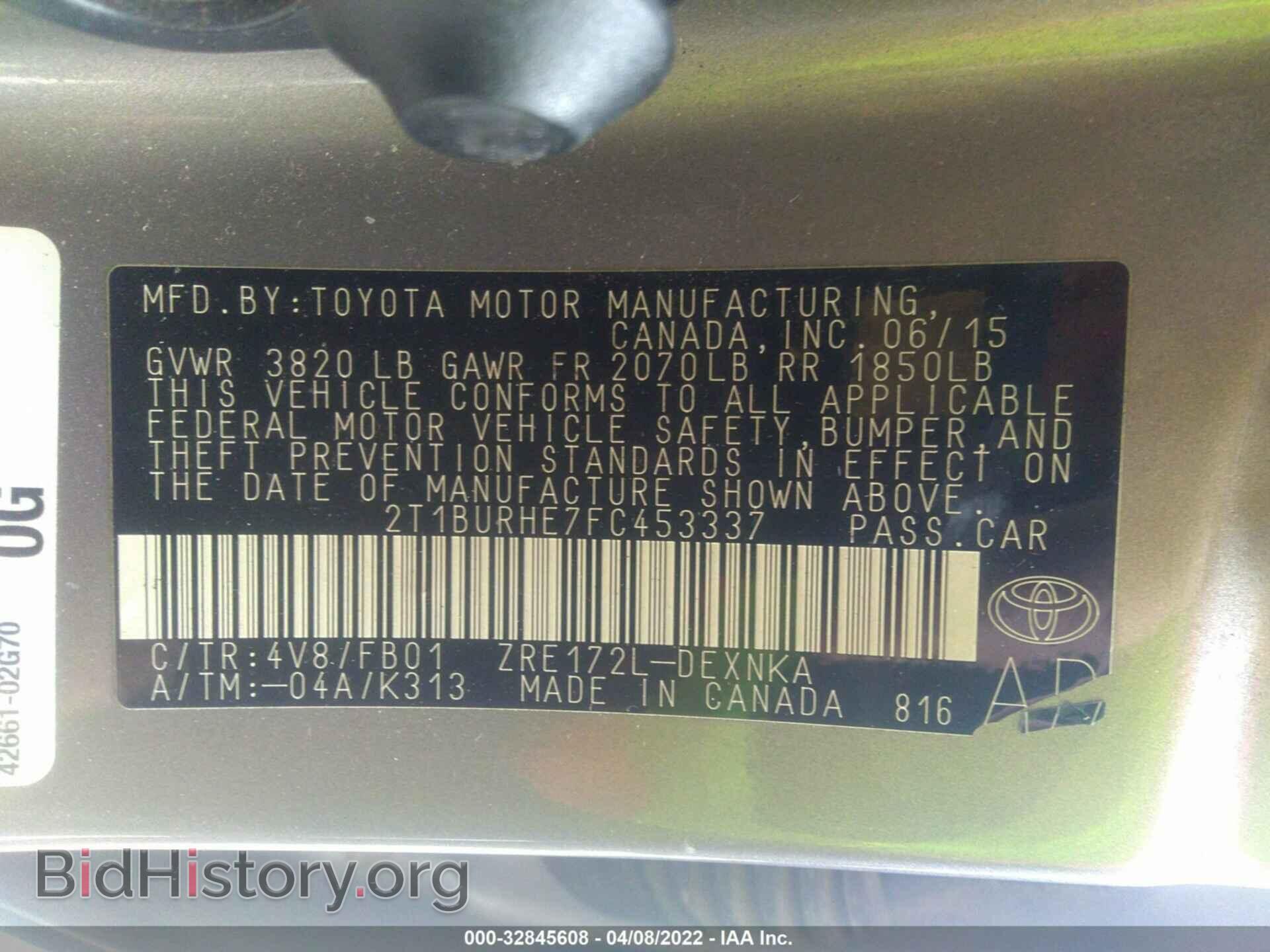 2015 TOYOTA COROLLA - VIN: 2T1BURHE7FC453337 - Photo 9