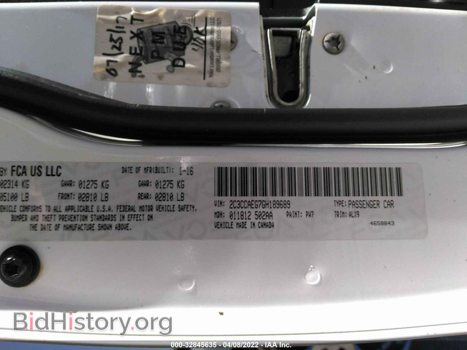 2016 CHRYSLER 300 - VIN: 2C3CCAEG7GH189689 - Фото 9