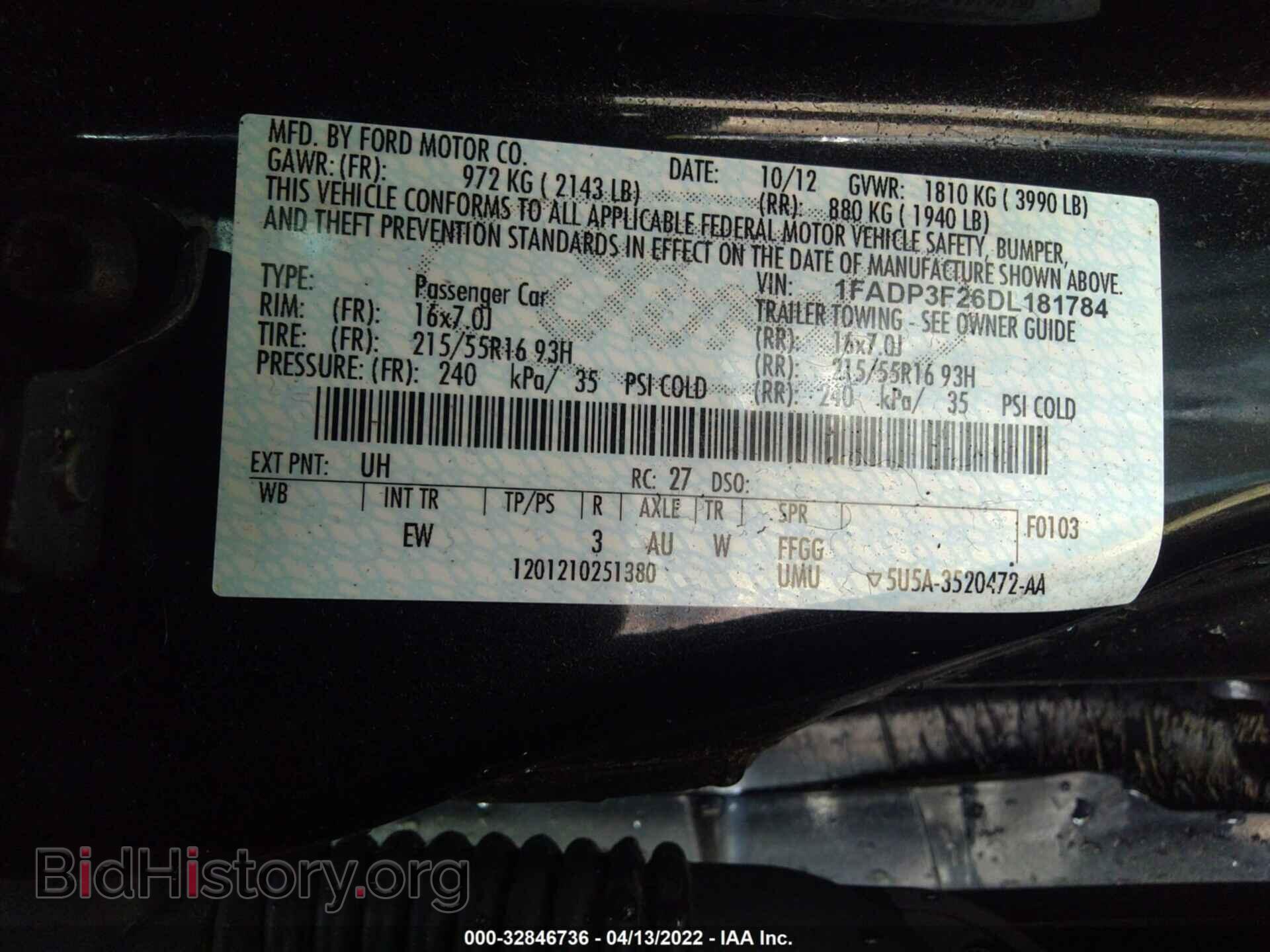 2013 FORD FOCUS - VIN: 1FADP3F26DL181784 - Photo 9
