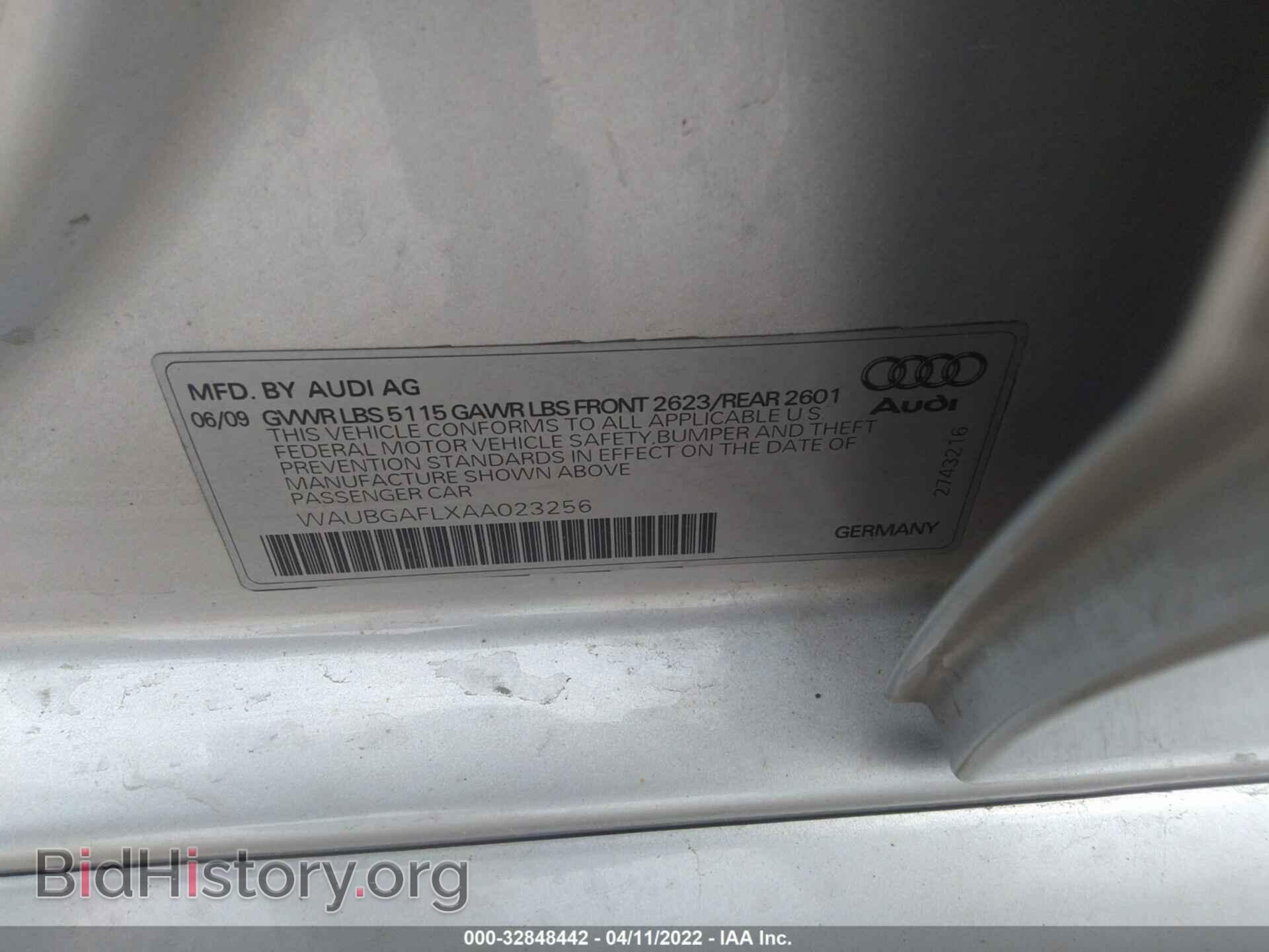 2010 AUDI S4 - VIN: WAUBGAFLXAA023256 - Фото 9