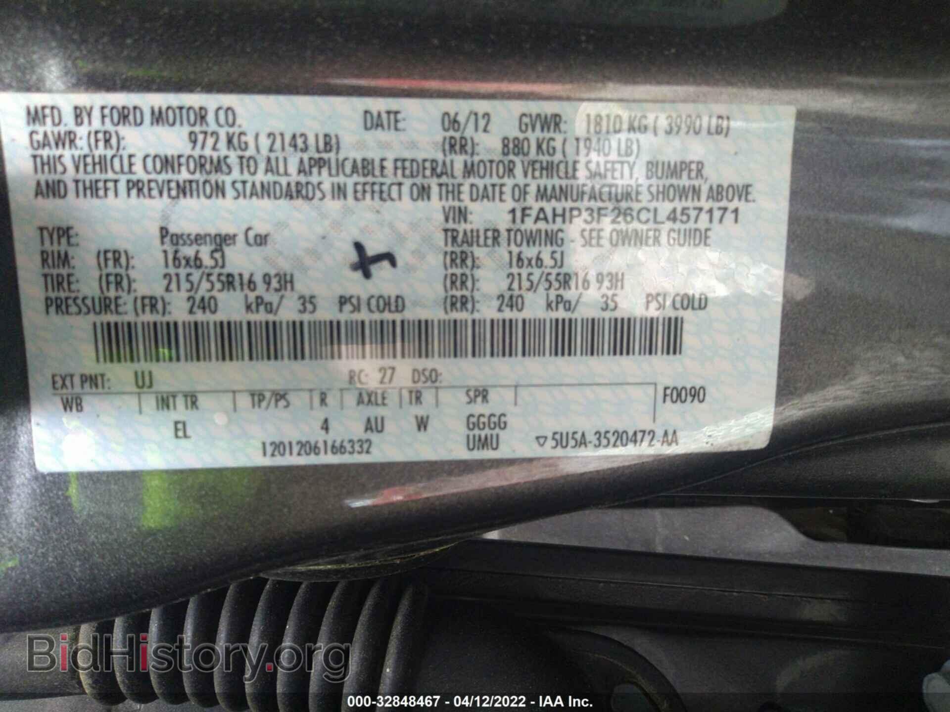 2012 FORD FOCUS - VIN: 1FAHP3F26CL457171 - Фото 9