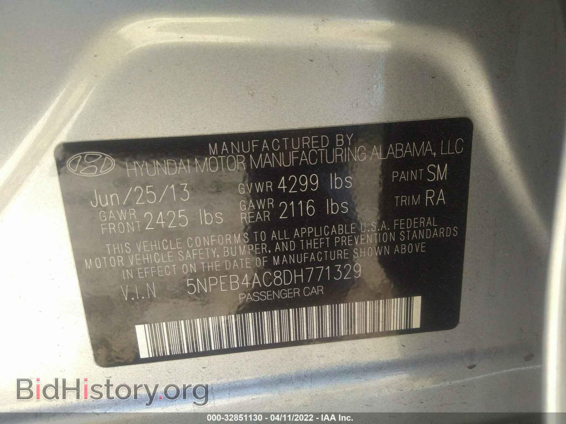 2013 HYUNDAI SONATA - VIN: 5NPEB4AC8DH771329 - Photo 9