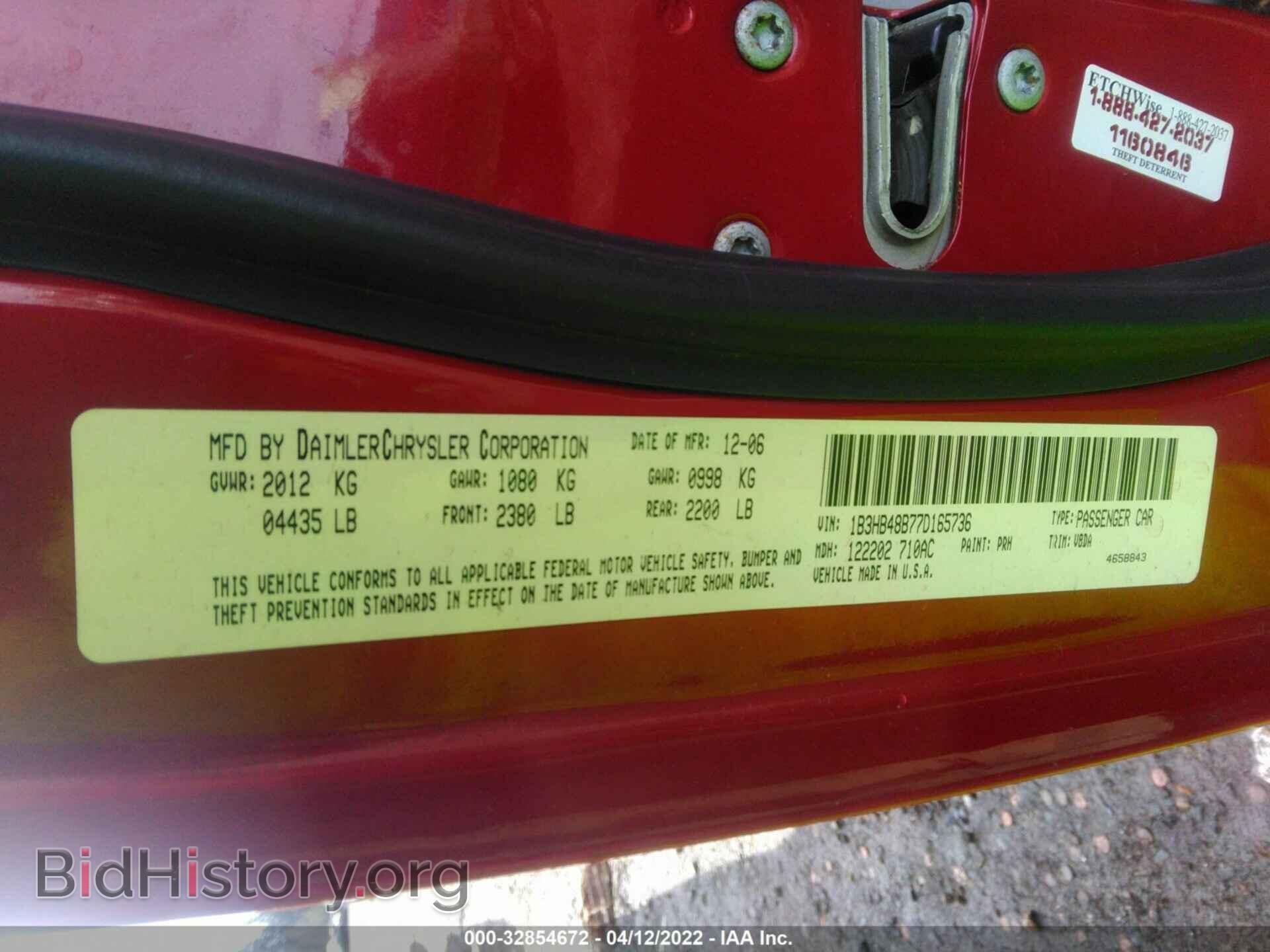 2007 DODGE CALIBER - VIN: 1B3HB48B77D165736 - Photo 9