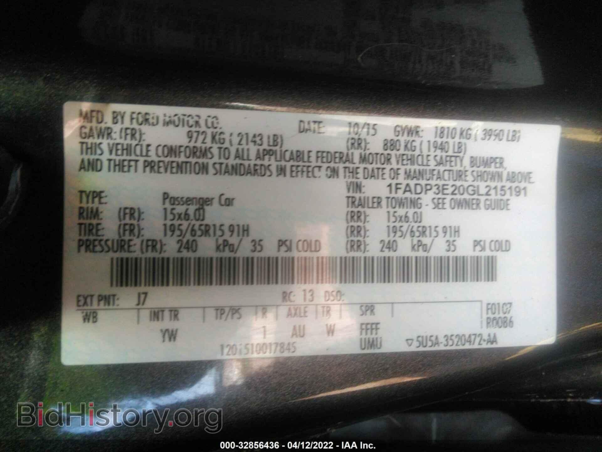 2016 FORD FOCUS - VIN: 1FADP3E20GL215191 - Фото 9