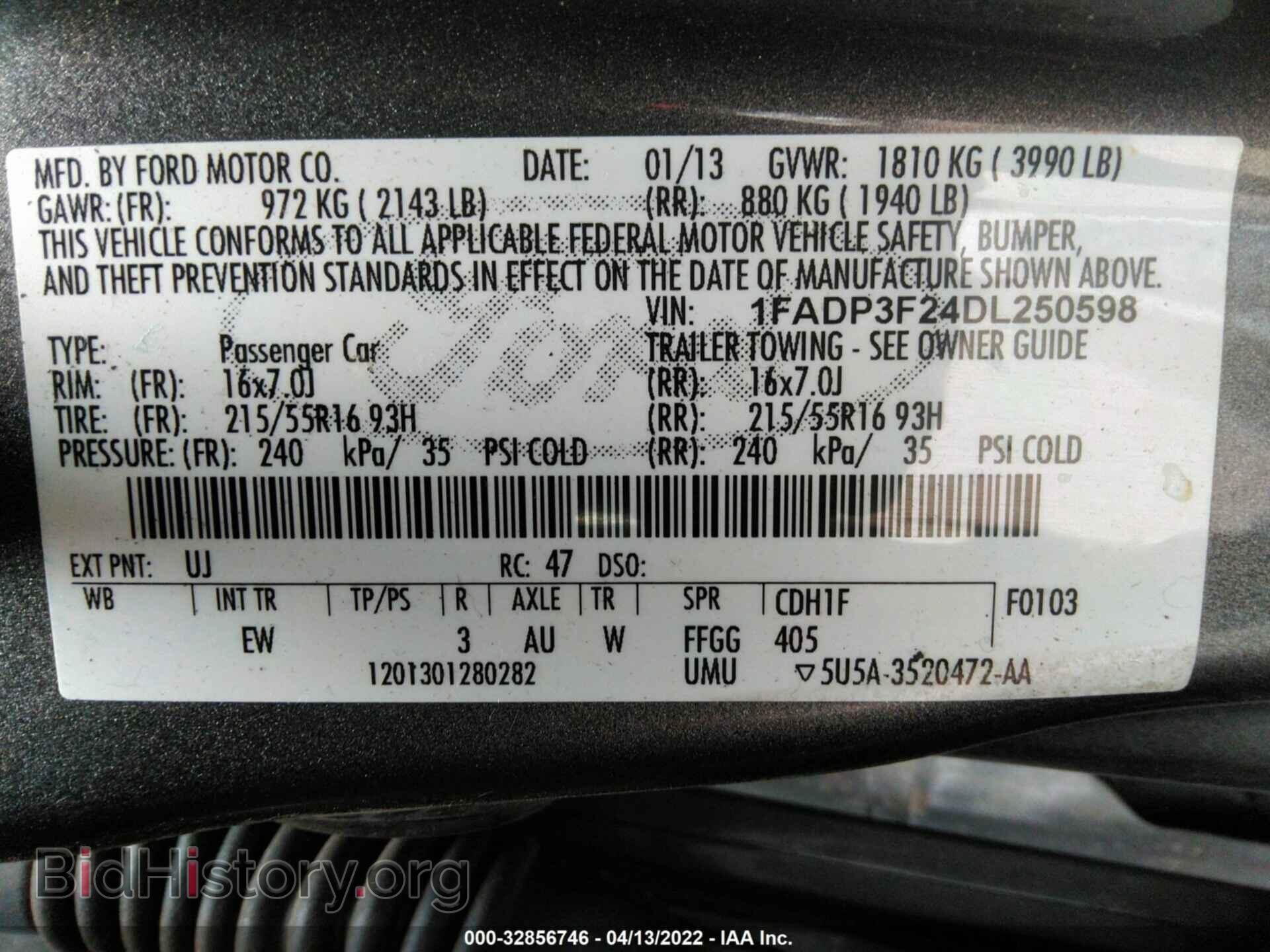 2013 FORD FOCUS - VIN: 1FADP3F24DL250598 - Photo 9