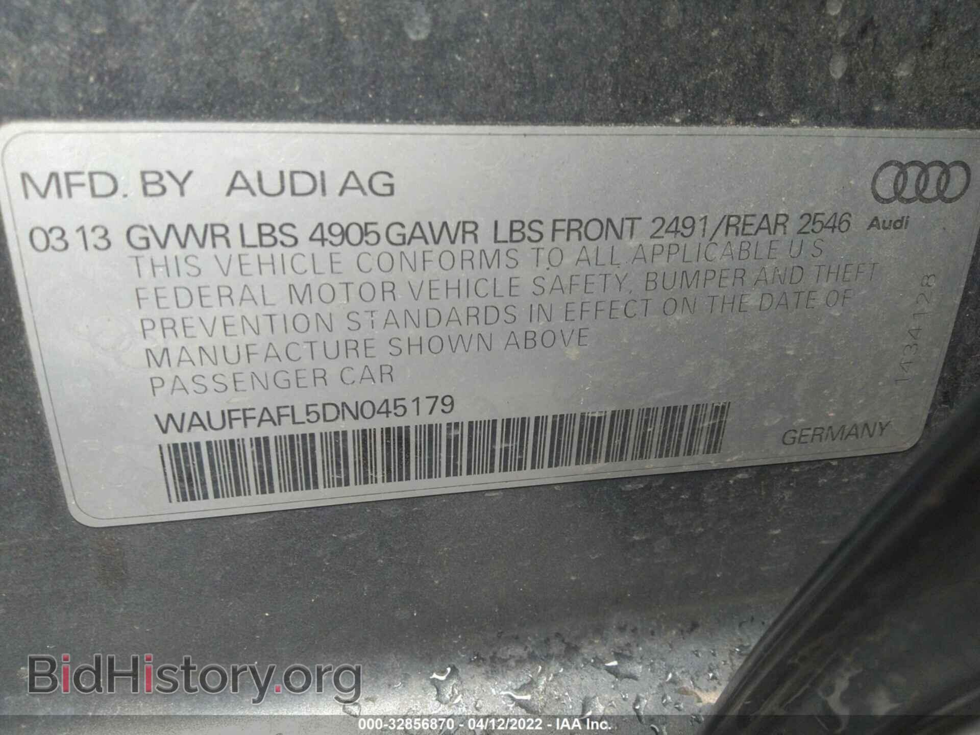 2013 AUDI A4 - VIN: WAUFFAFL5DN045179 - Photo 9