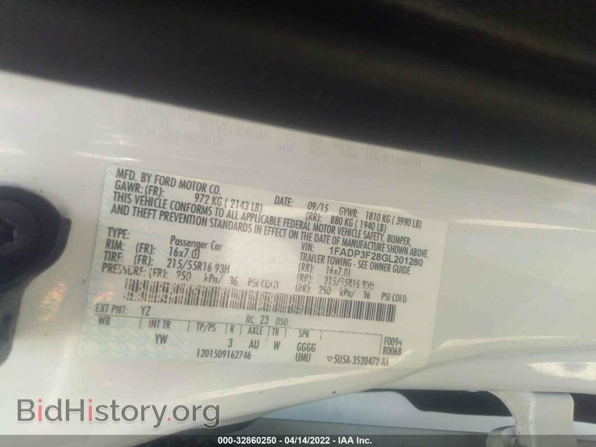 2016 FORD FOCUS - VIN: 1FADP3F28GL201280 - Фото 9