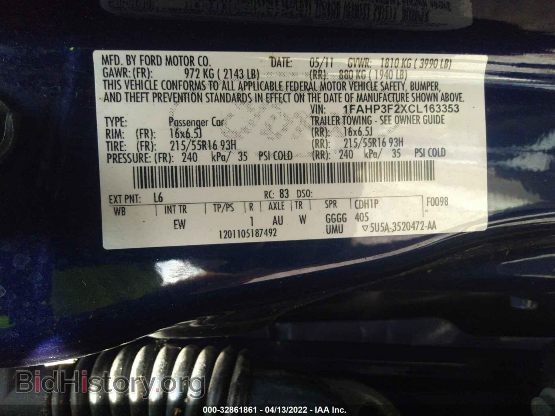2012 FORD FOCUS - VIN: 1FAHP3F2XCL163353 - Photo 9