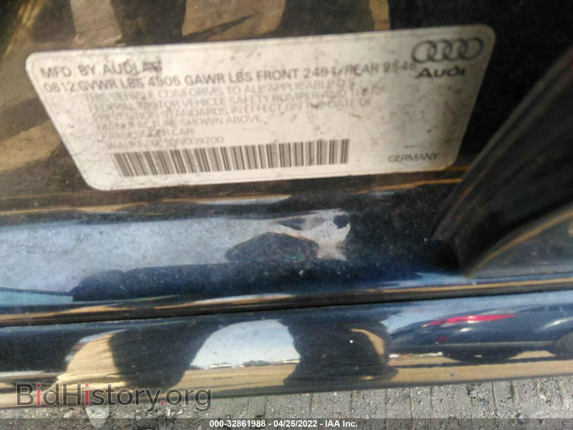 2013 AUDI A4 - VIN: WAUKFAFL1DN009200 - Фото 9