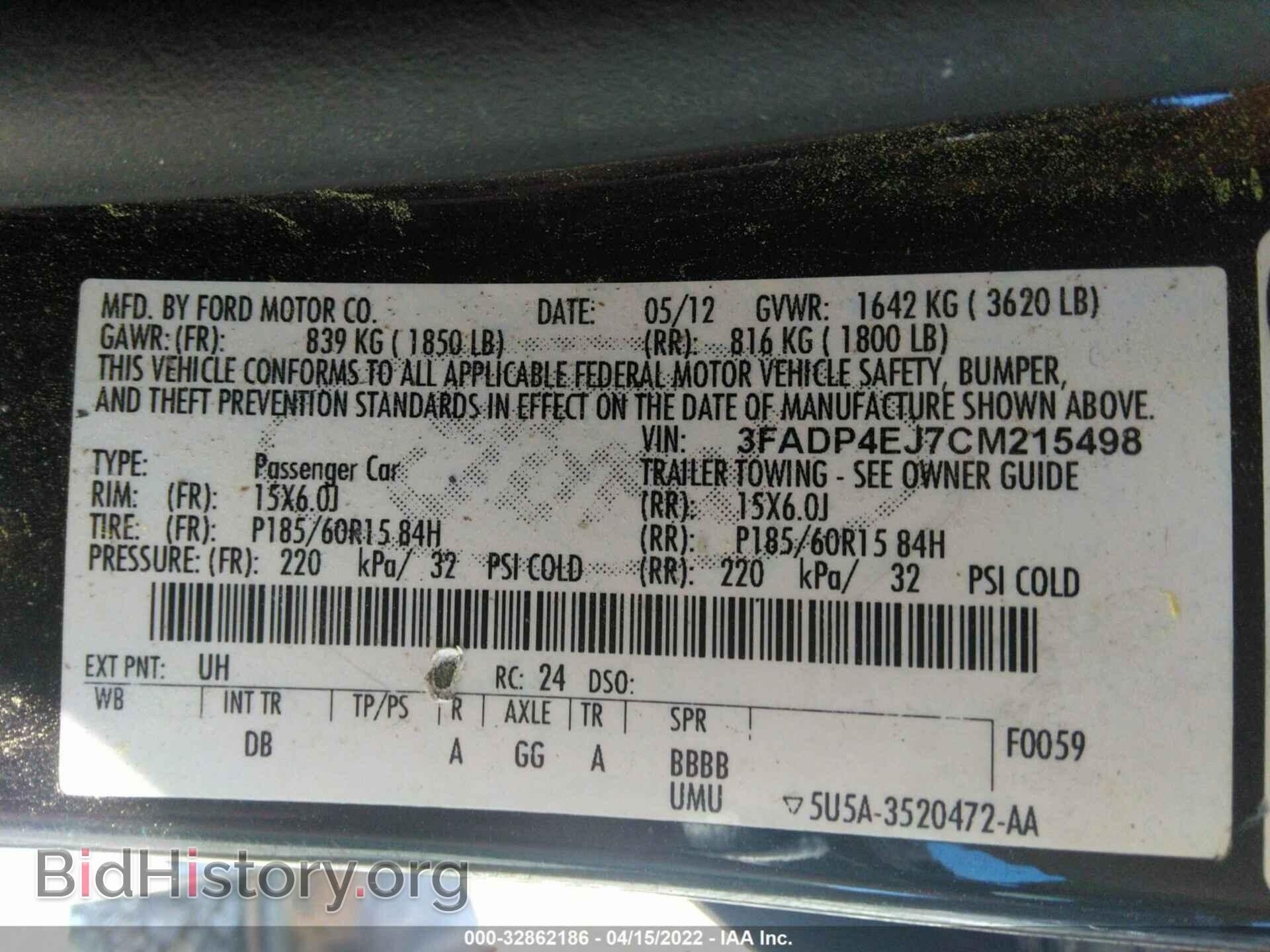 2012 FORD FIESTA - VIN: 3FADP4EJ7CM215498 - Фото 9