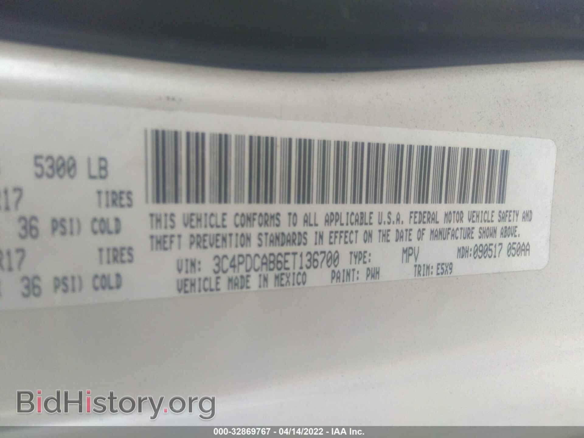 2014 DODGE JOURNEY - VIN: 3C4PDCAB6ET136700 - Photo 9