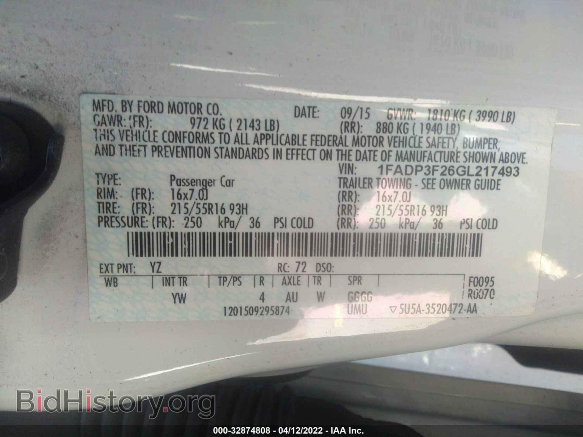 2016 FORD FOCUS - VIN: 1FADP3F26GL217493 - Фото 9