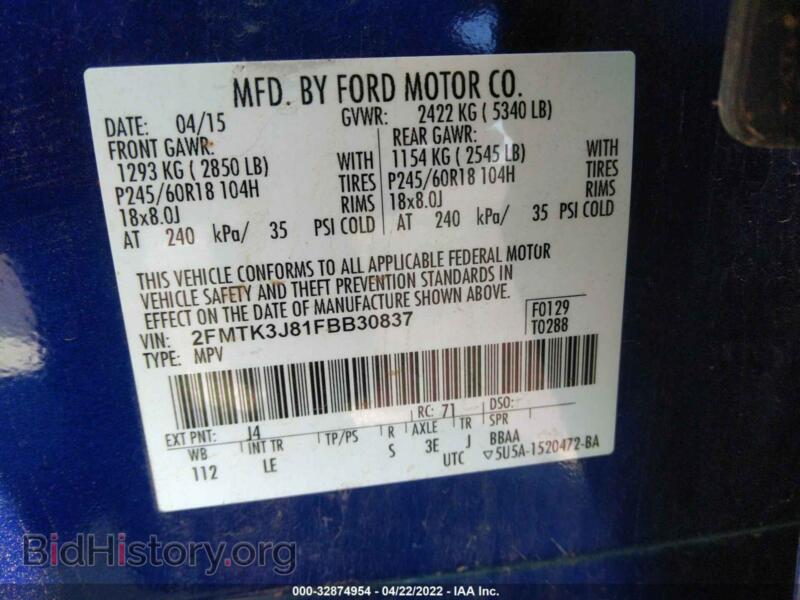 2015 Ford EDGE (VIN 2FMTK3J81FBB30837) — photo 9 of 12
