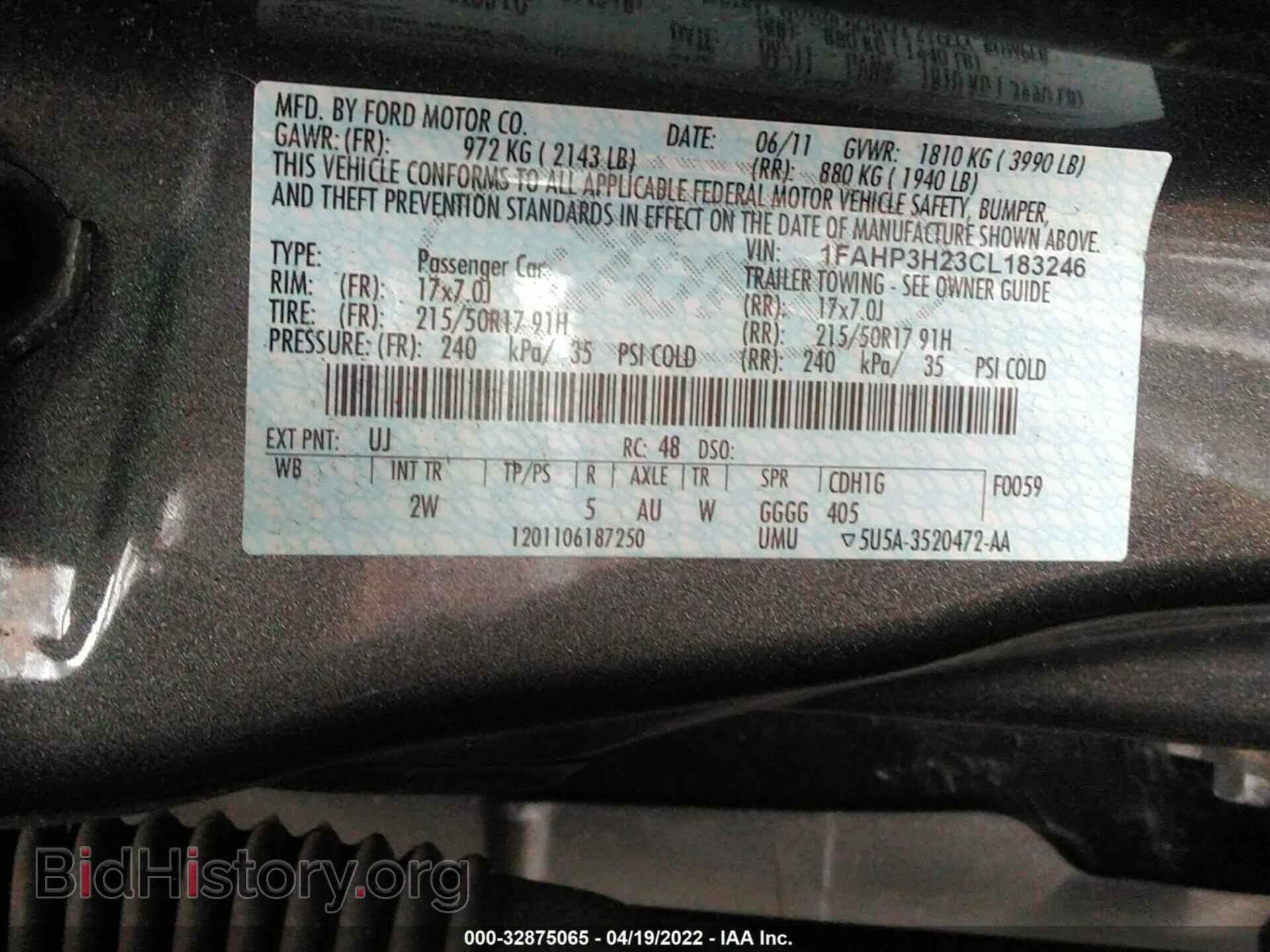 2012 FORD FOCUS - VIN: 1FAHP3H23CL183246 - Фото 9