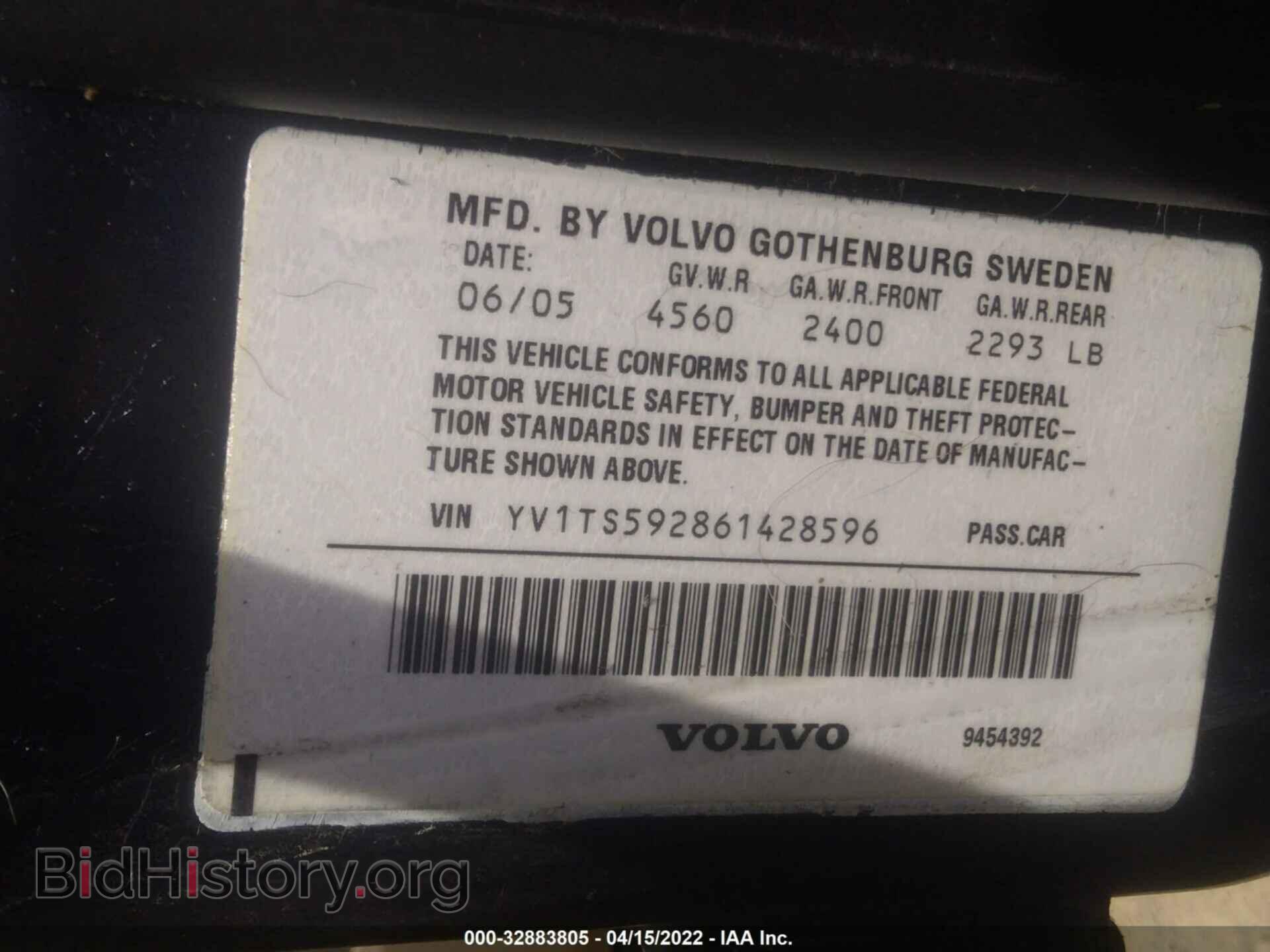 2006 VOLVO S80 - VIN: YV1TS592861428596 - Фото 9