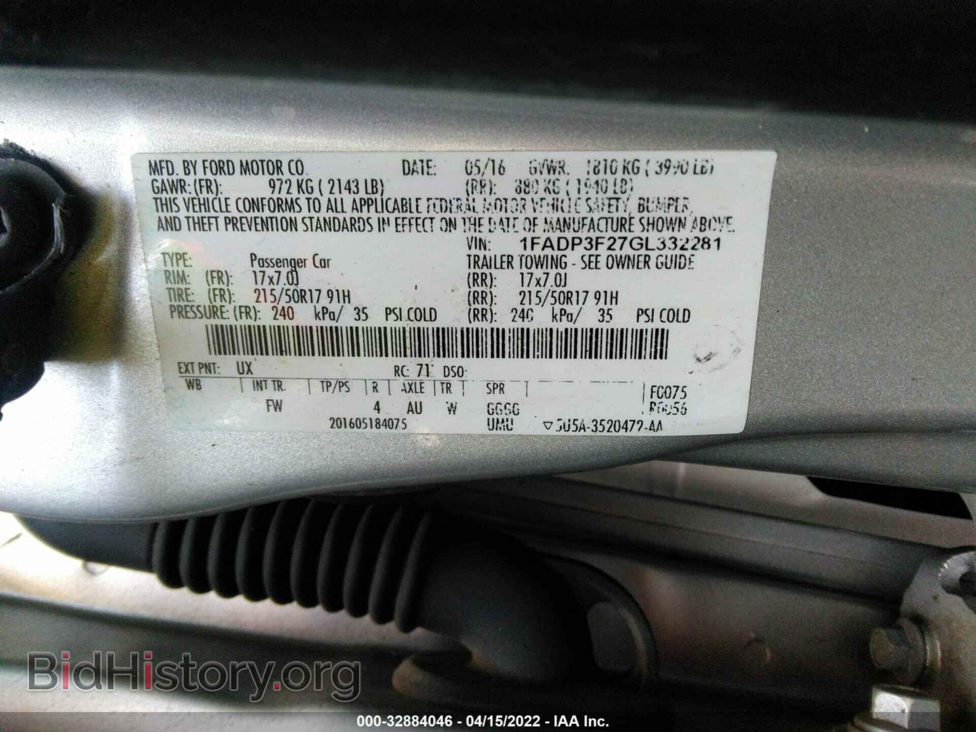 2016 FORD FOCUS - VIN: 1FADP3F27GL332281 - Фото 9