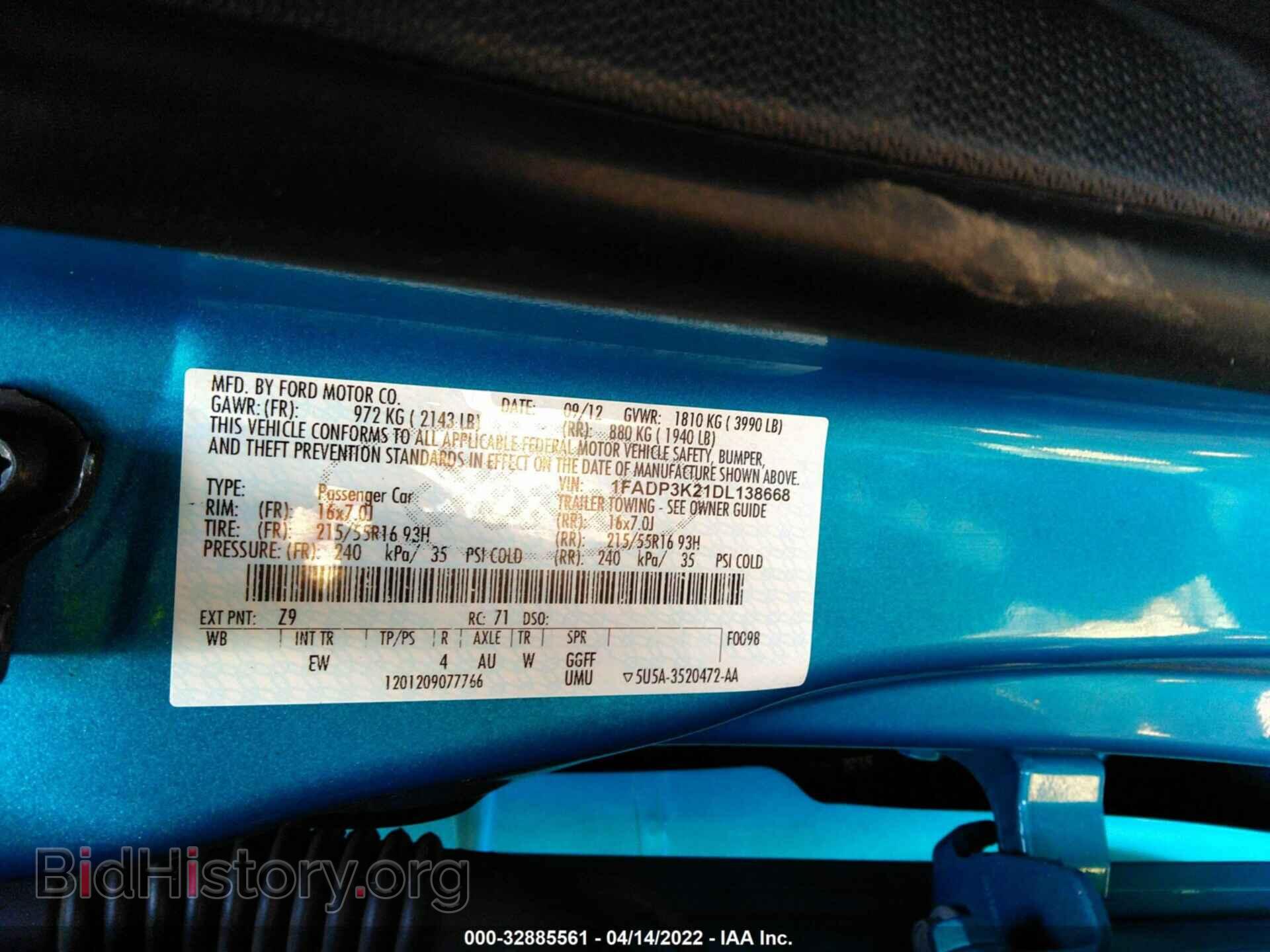 2013 FORD FOCUS - VIN: 1FADP3K21DL138668 - Photo 9
